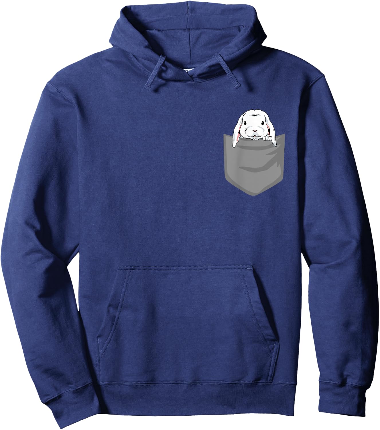 Rabbit in chest pocket, funny rabbit Hoodie - Hoodie | Navy
