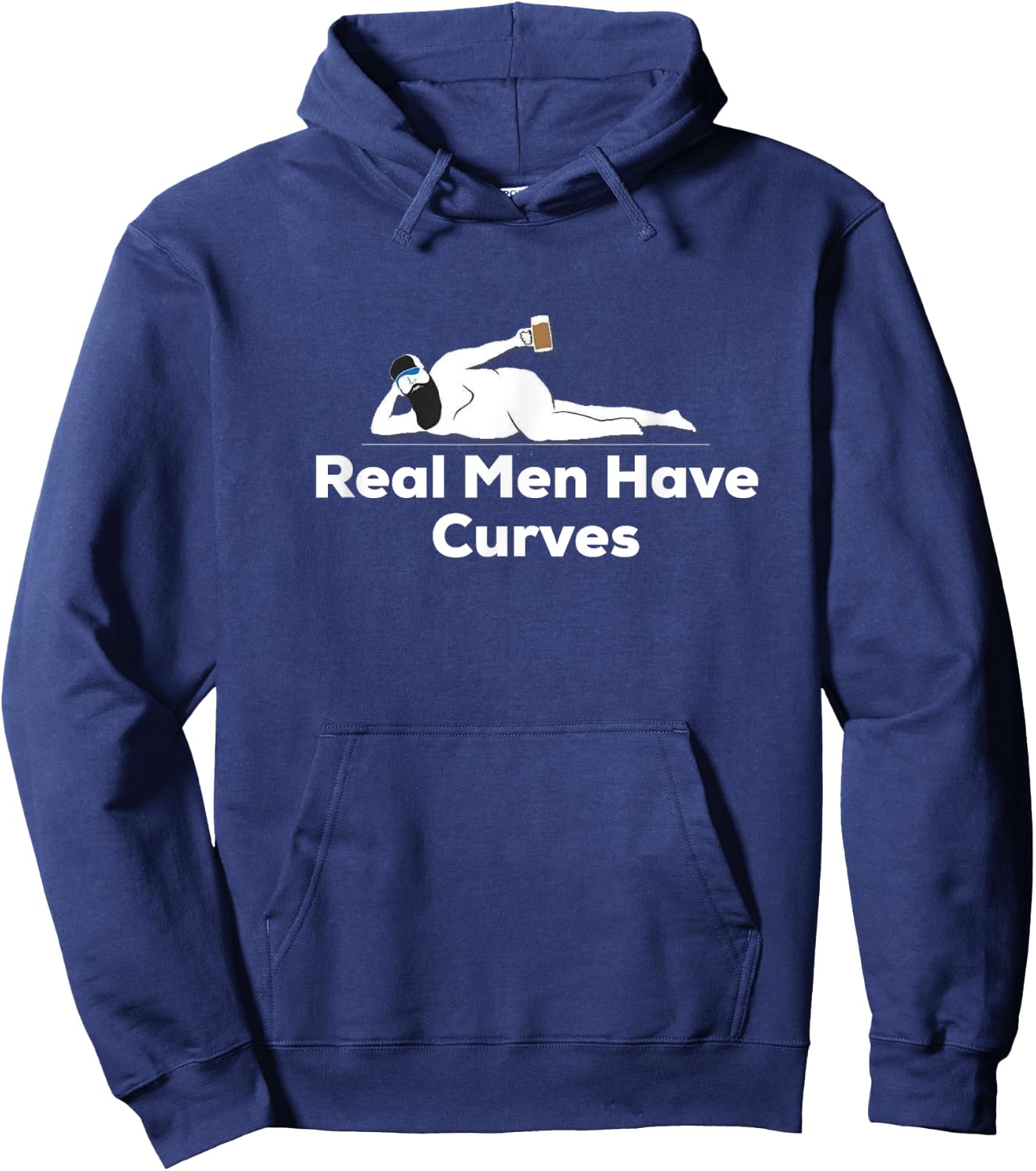 Real Men Have Curves Dad Body Hoodie - Hoodie | Navy