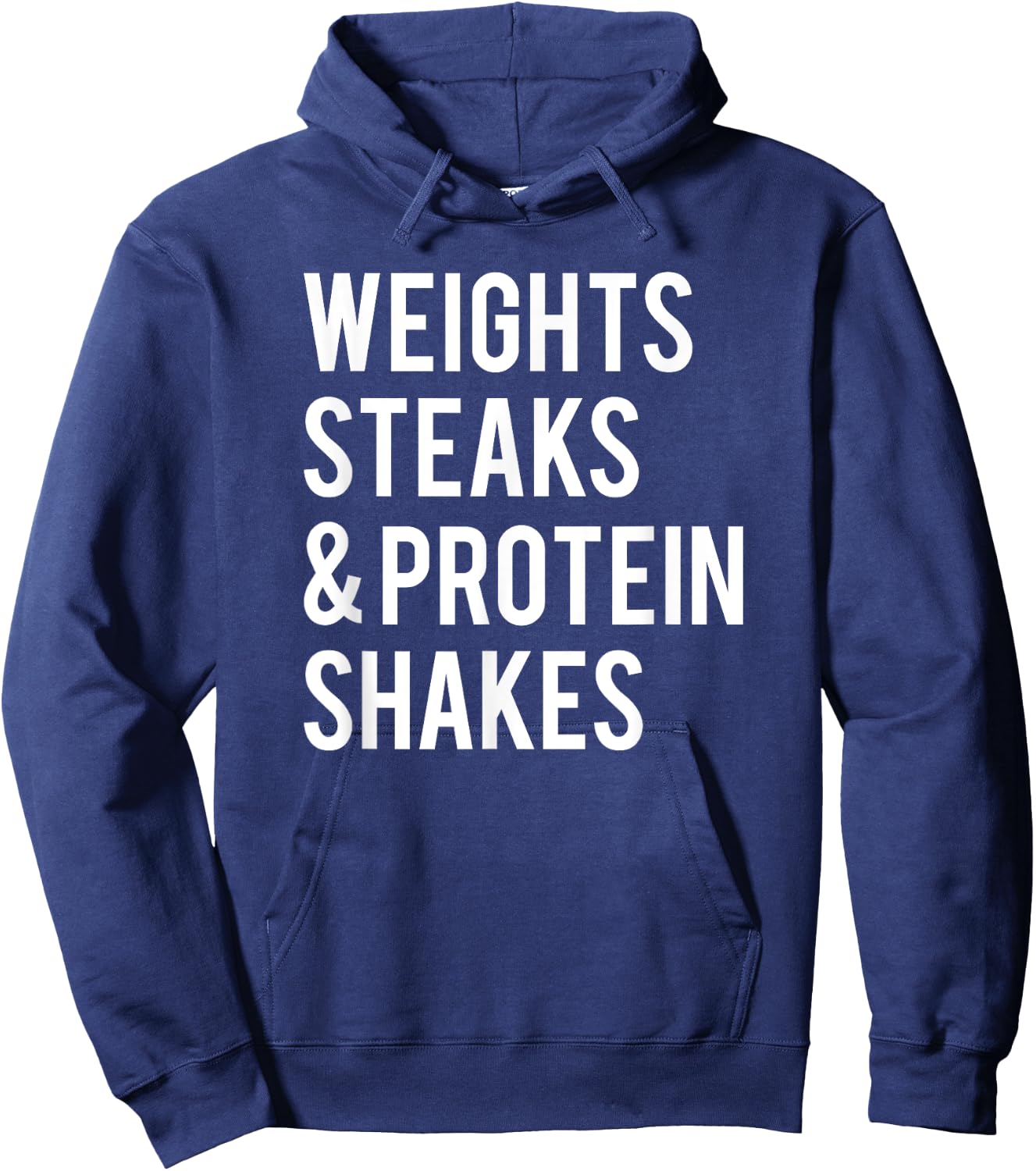Weights Steaks Protein Shakes Workout Gym Weightlifting Gift Hoodie - Hoodie | Navy