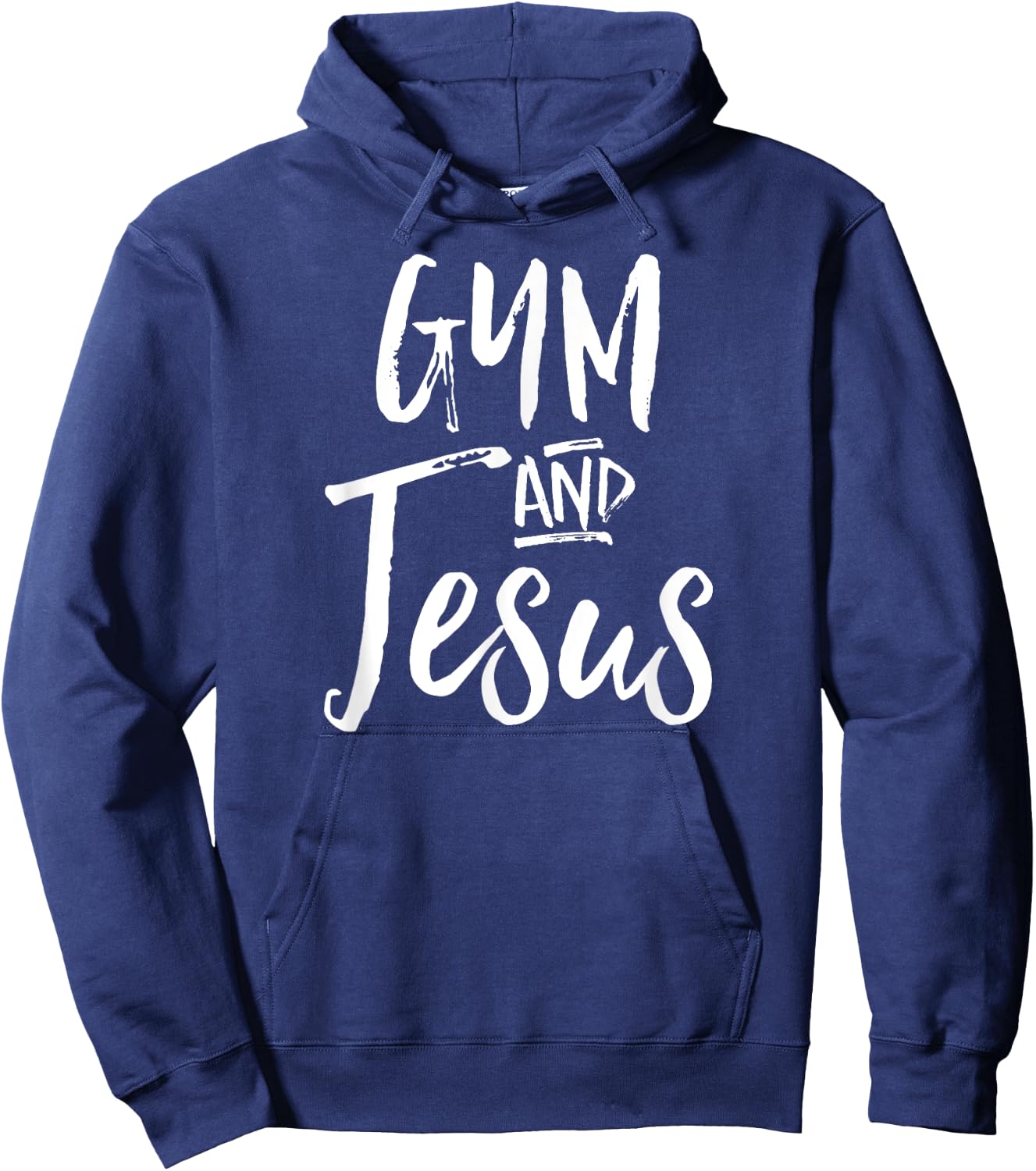 Gym And Jesus Shirt Christian Exercise Workout Yoga Hoodie - Hoodie | Navy