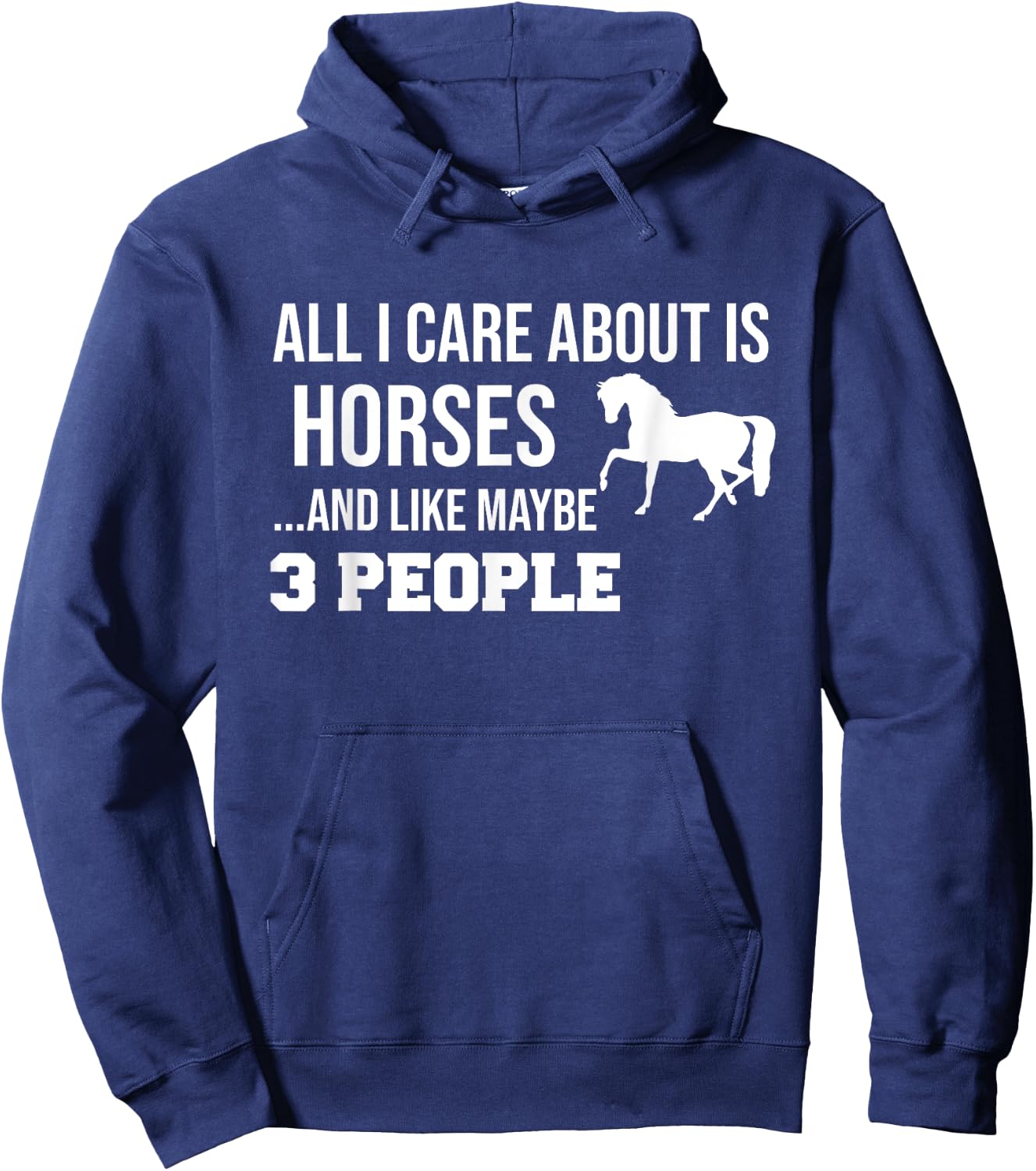 Funny Cute Horse Shirt Gift Men Women Teens Hoodie - Hoodie | Navy