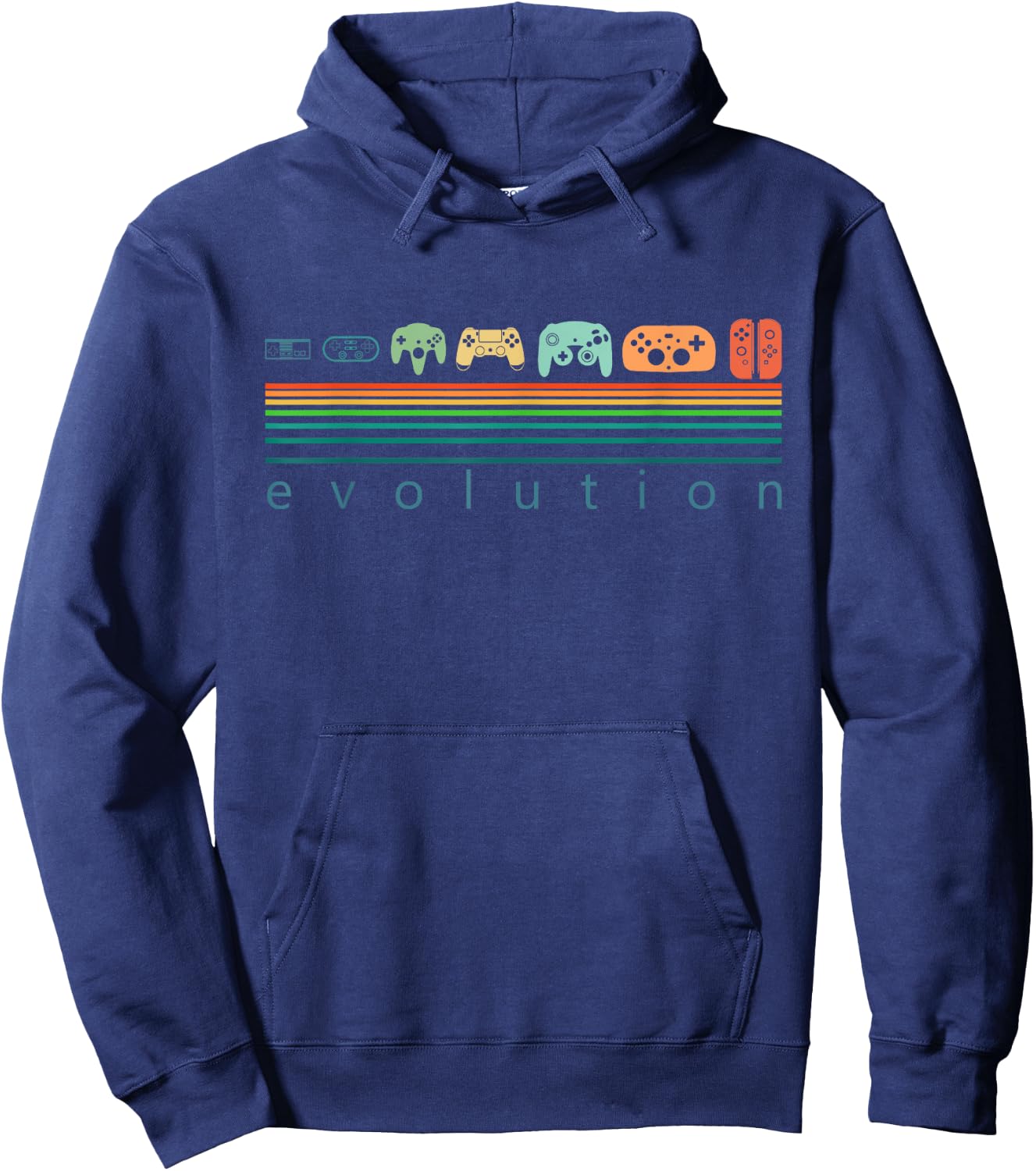 Retro Game Controller Evolution Shirt 80s 90s Game Lover Hoodie - Hoodie | Navy