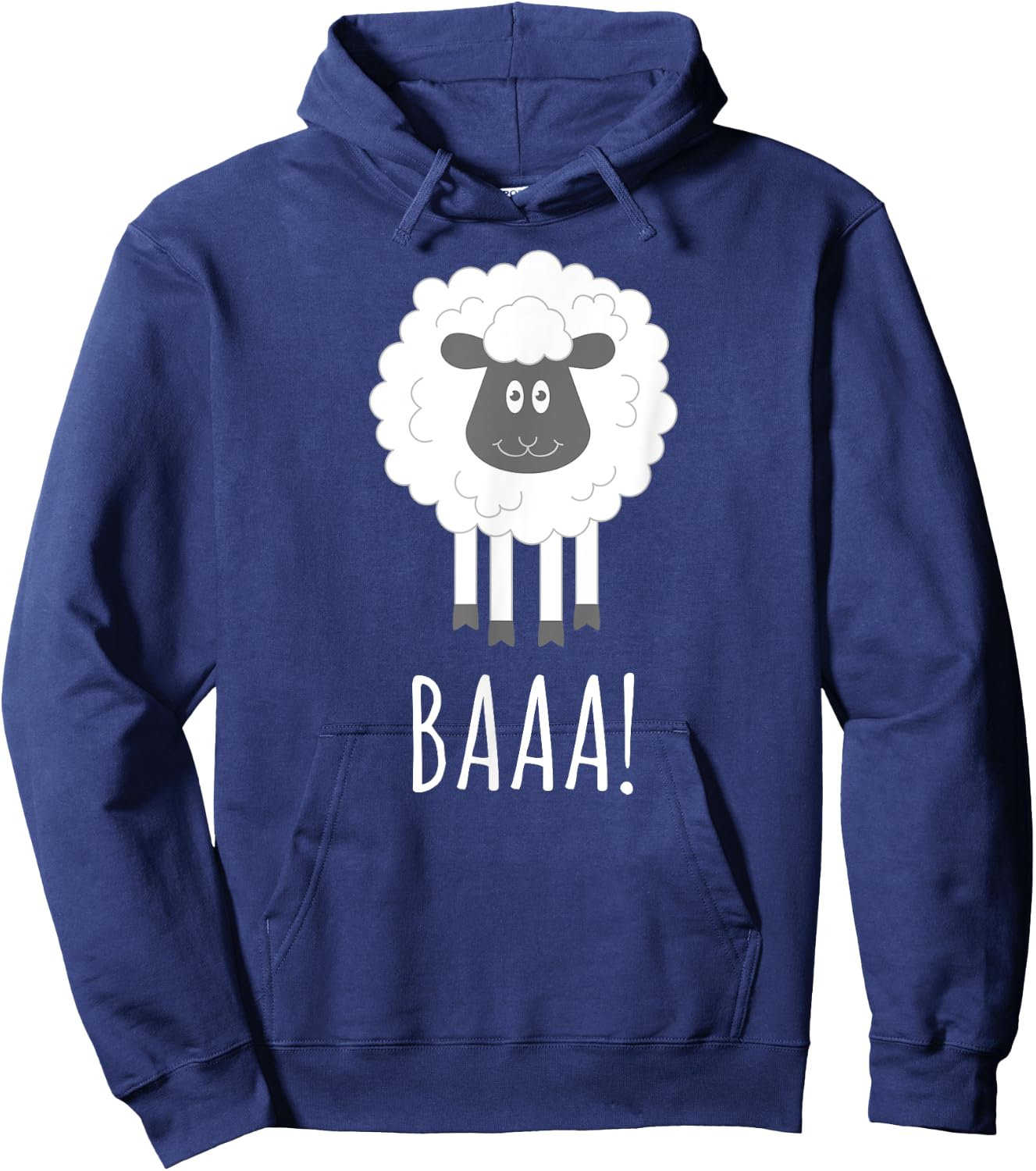 Baa Baaa Cute Fluffy Sheep Lovers Cartoon Shirt Hoodie - Hoodie | Navy