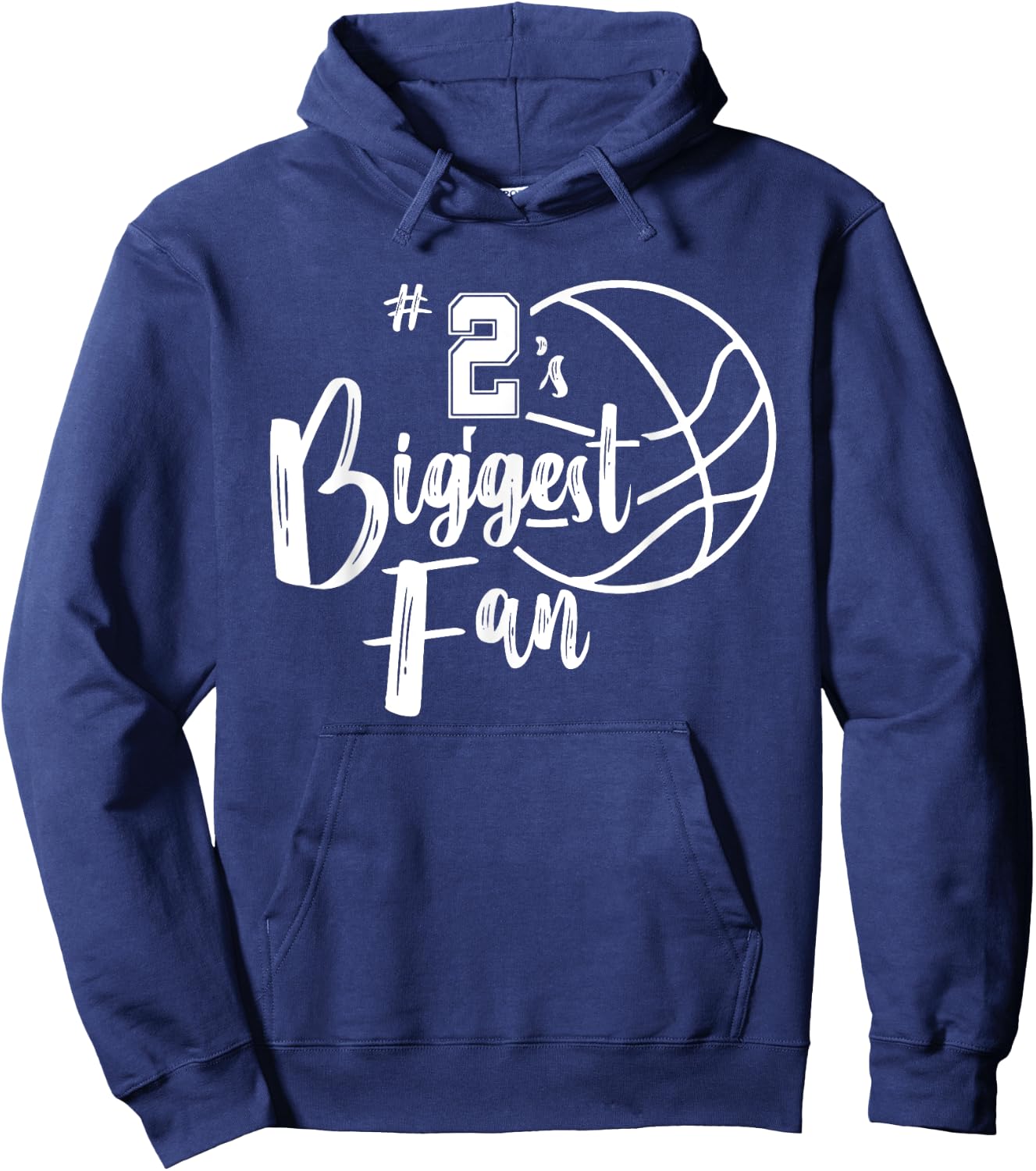 Number 2's Biggest Fan Shirt Basketball Player Mom Dad Hoodie - Hoodie | Navy