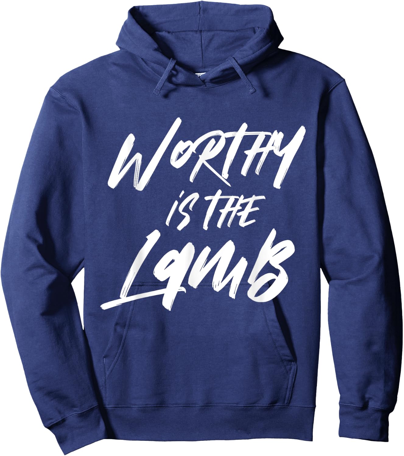 Worthy Is The Lamb Deluxe Encouraging Christian Hoodie - Hoodie | Navy