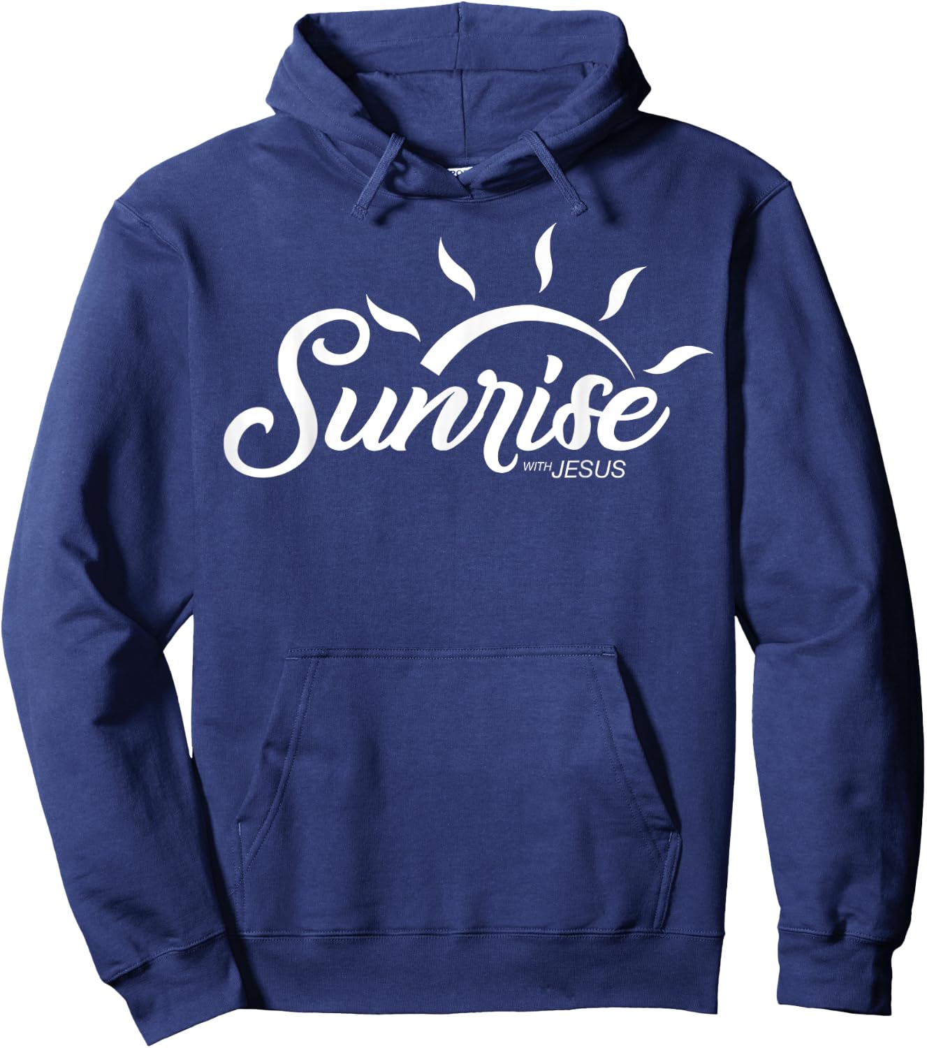 Sunrise with Jesus (Logo in White) Hoodie - Hoodie | Navy