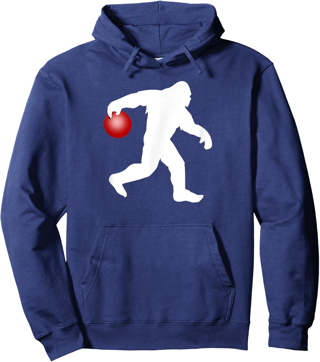 Funny Bigfoot Bowling Shirt, Novelty Hoodie - Hoodie | Navy