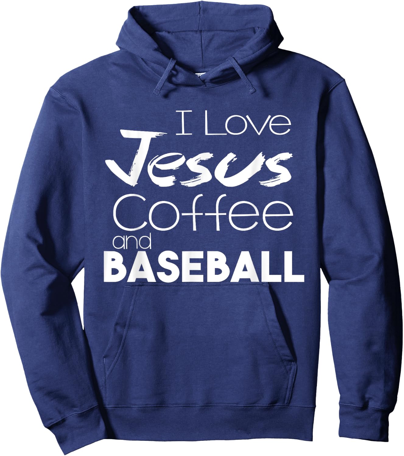 I Love Jesus Coffee And Baseball Christian Shirts Sports Hoodie - Hoodie | Navy