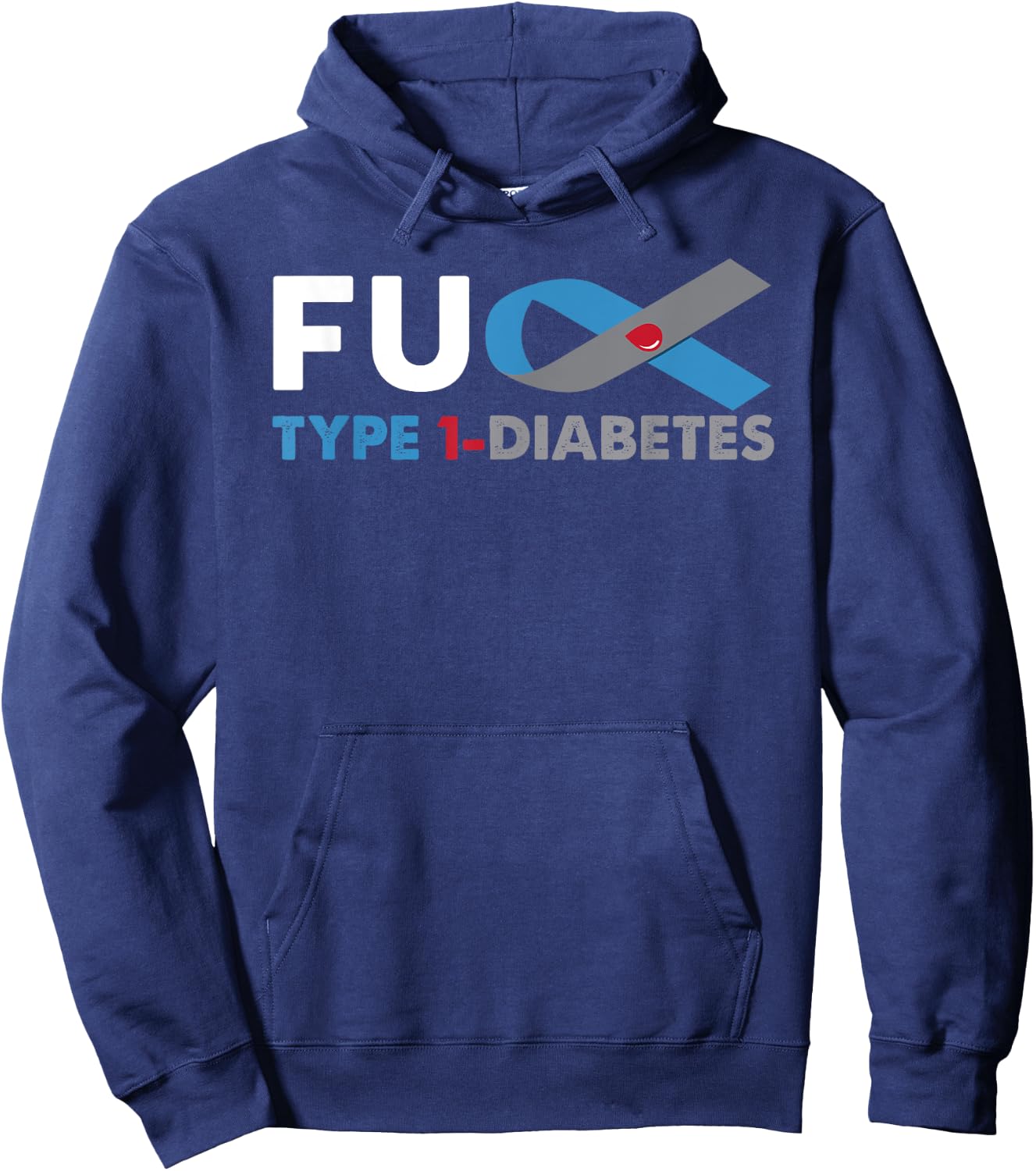 Fuck Diabetes Type 1 Awareness Shirt Support Survivor Gift Hoodie - Hoodie | Navy