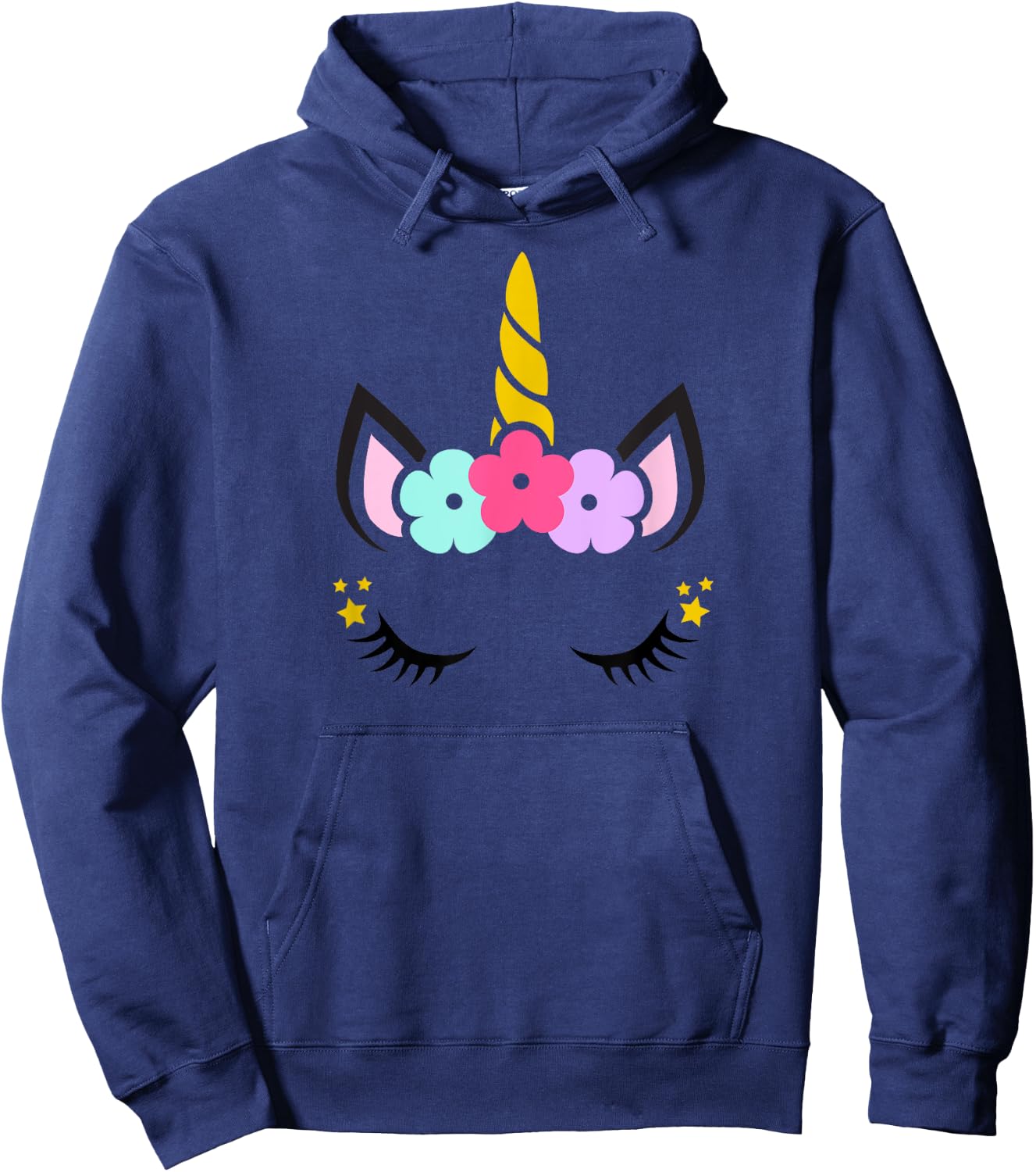 Unicorn Face Birthday Hoodie - Hoodie | Navy