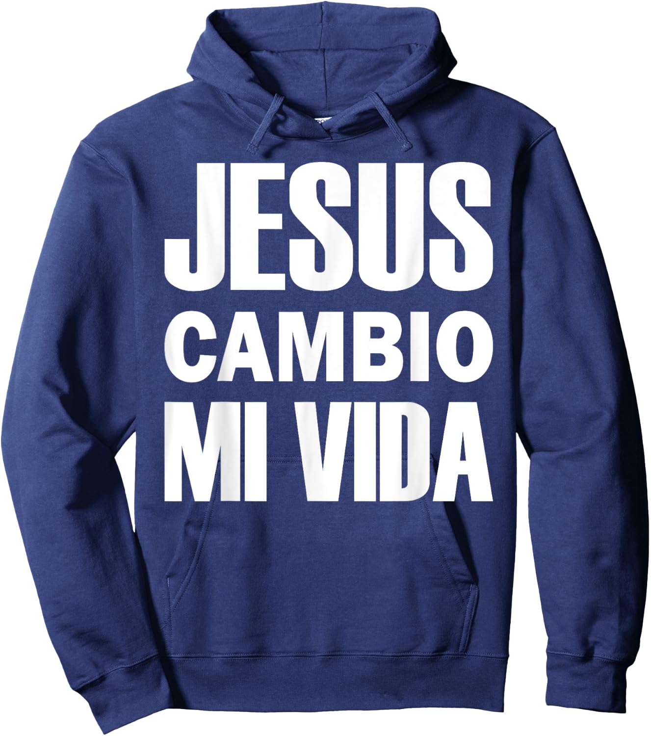 Jesus Cambio Mi Vida Christ in Spanish Christian Hoodie - Hoodie | Navy
