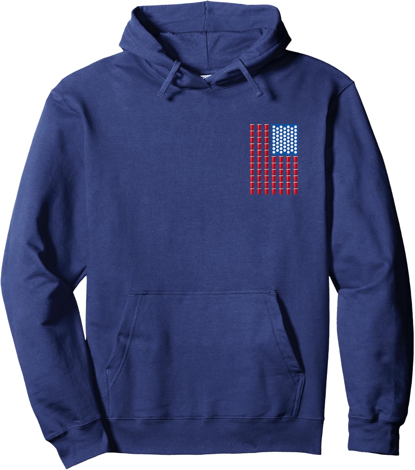Beer Pong Red Solo Cup American Flag USA Women Men Hoodie - Hoodie | Navy