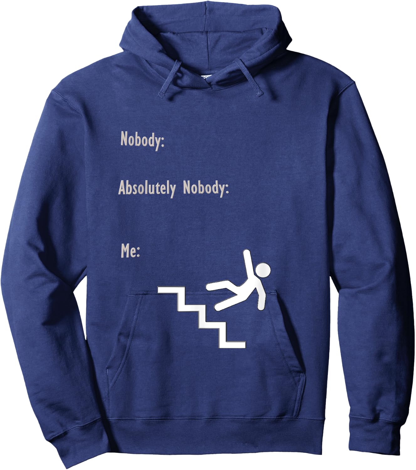 Falling Down Stairs Nobody Meme Hoodie - Hoodie | Navy