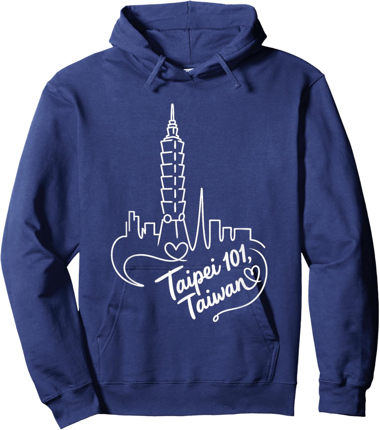 Taipei 101, Taiwan Romantic Signature Heart Art Souvenir Hoodie - Hoodie | Navy