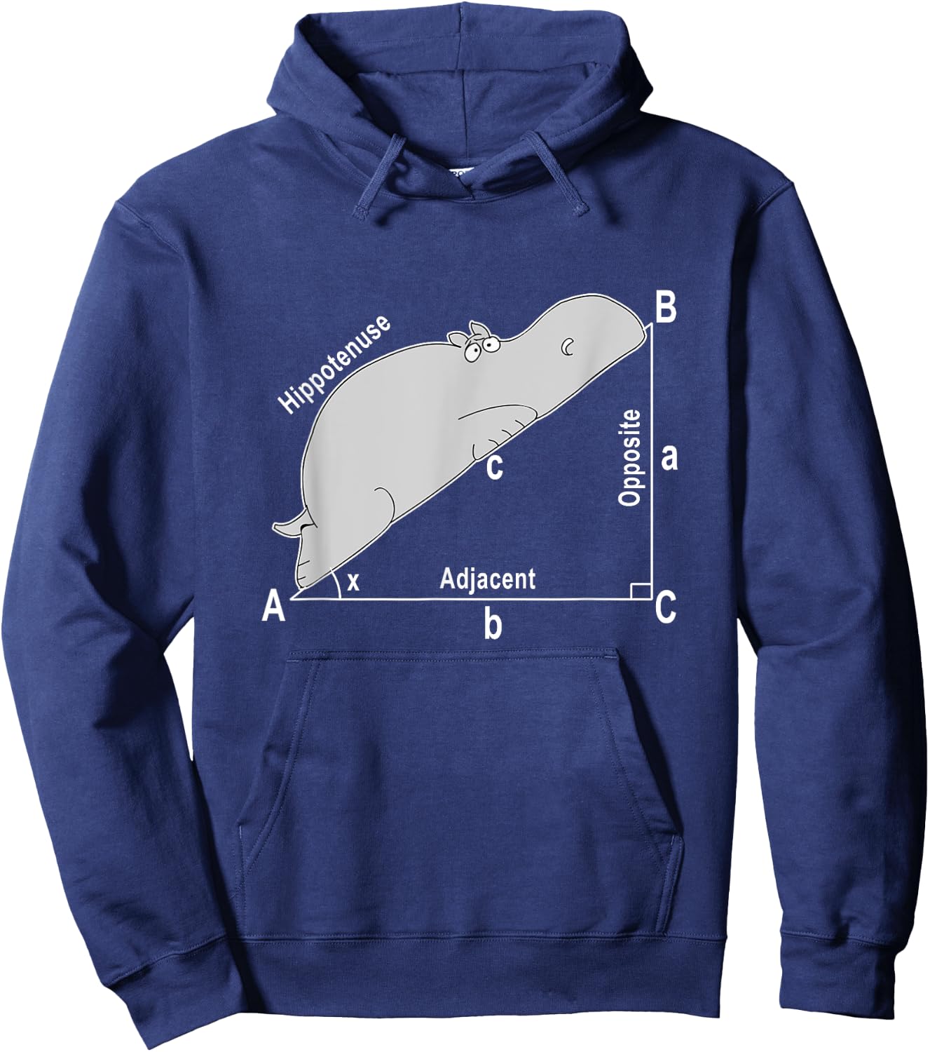 Hippo Math Analytical Funny Sarcasm Humor Teacher Men Women Girls Kids Hoodie - Hoodie | Navy