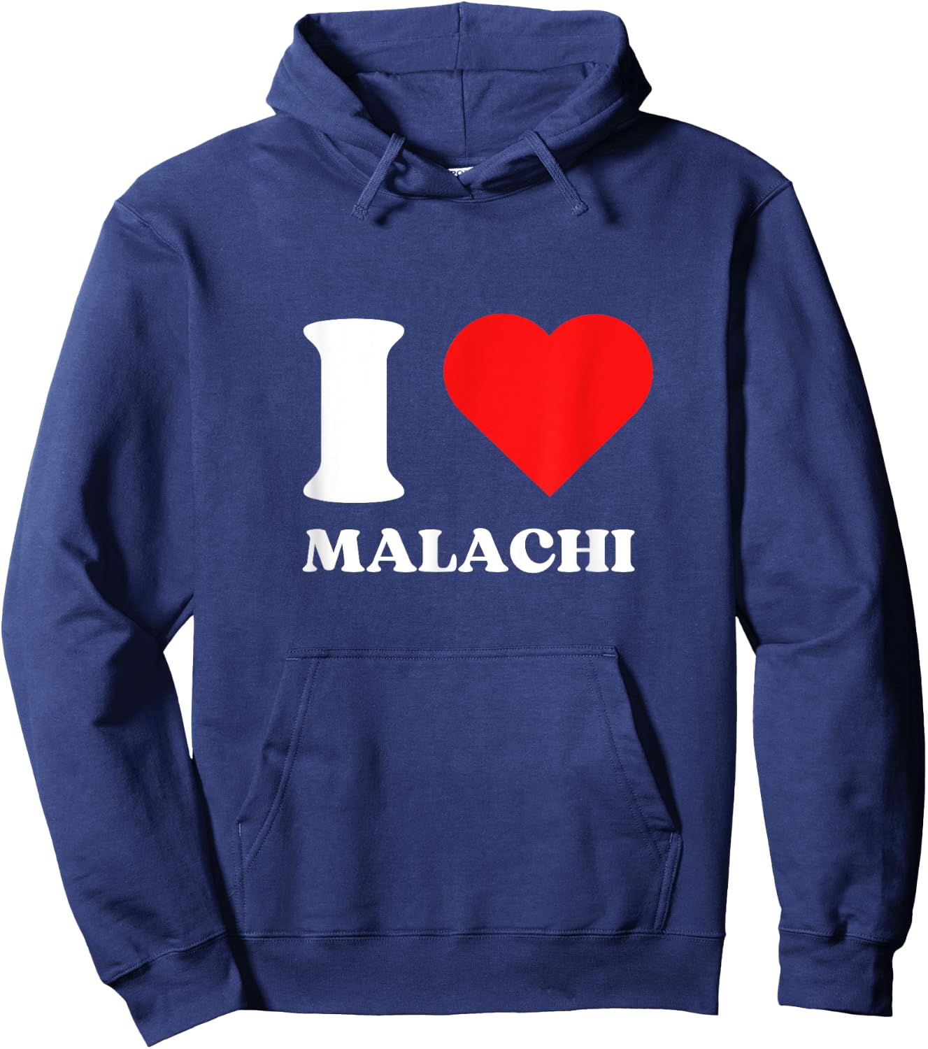 I Love Malachi I Heart Malachi Name Y2k Valentines Day Hoodie - Hoodie | Navy