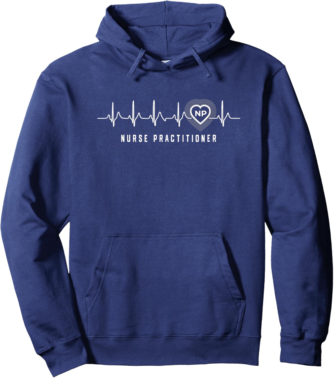 Nurse Practitioner NP Heartbeat Heart Hoodie - Hoodie | Navy