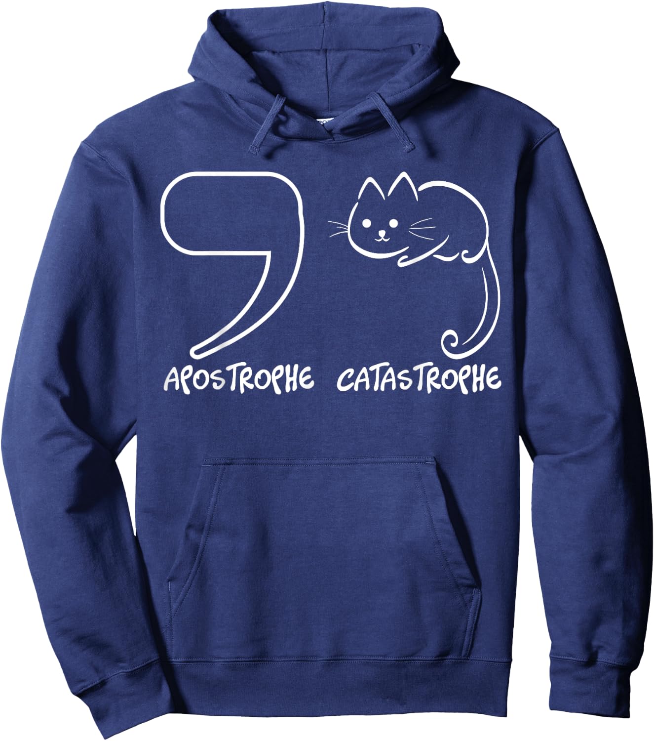 English Grammar Sentence Catastrophe Hoodie - Hoodie | Navy
