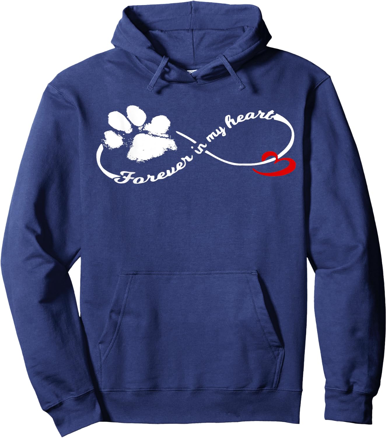 Forever in My Heart Dog Pawprint Infinity Women Girls Kids Hoodie - Hoodie | Navy