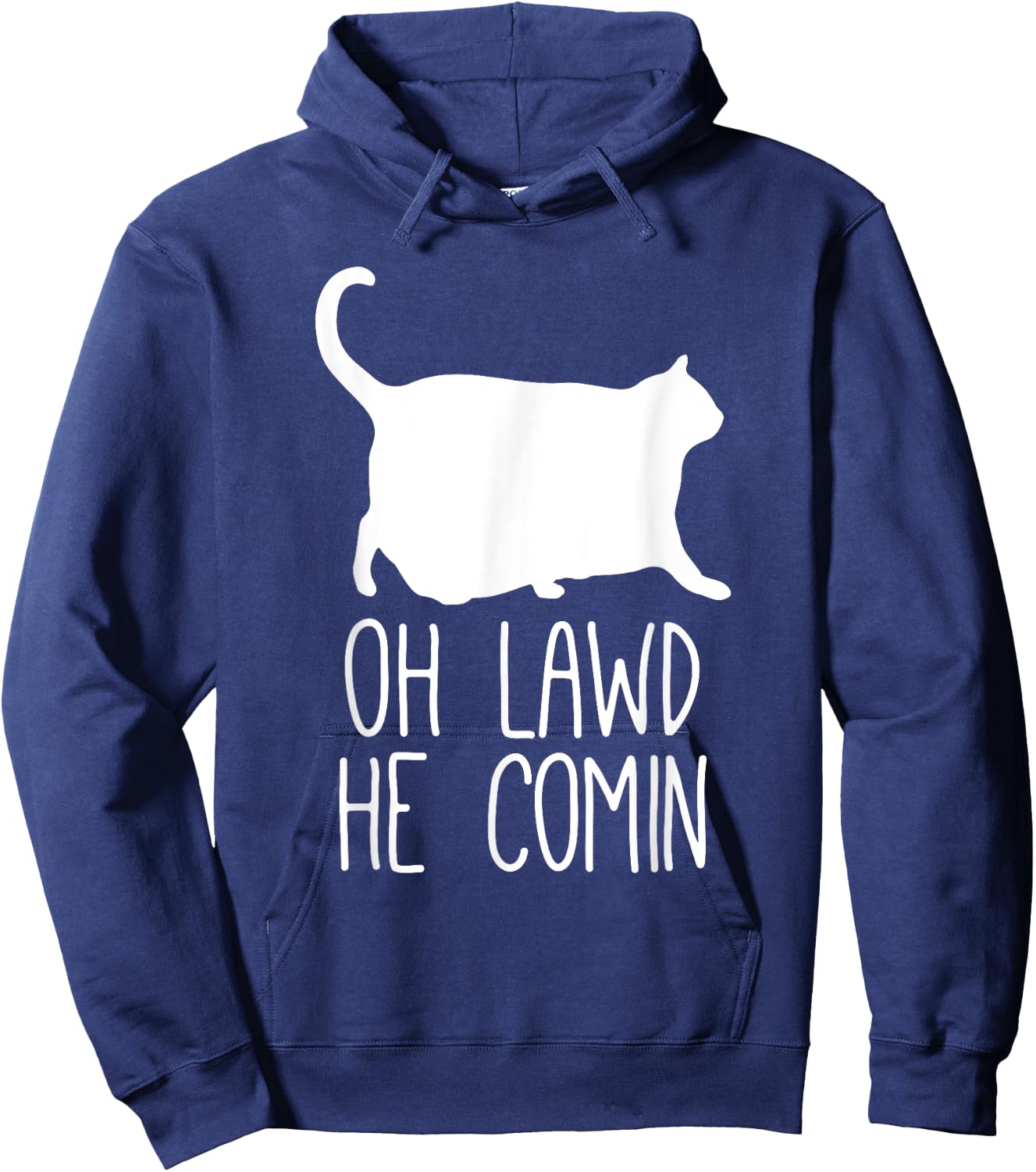 Oh Lawd He Comin, Chonk Cat Hoodie - Hoodie | Navy