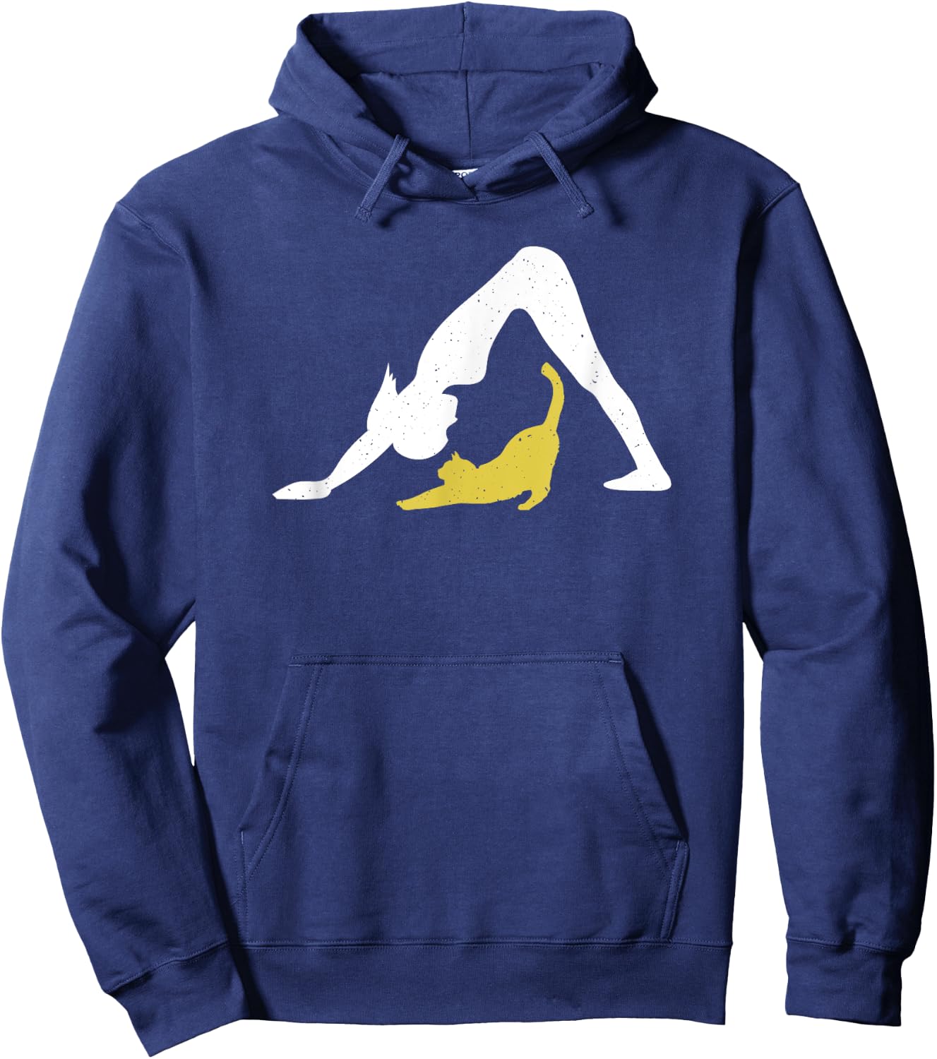 Cat Yoga Downward Dog Pose w Downward Cat T Shirt Hoodie - Hoodie | Navy