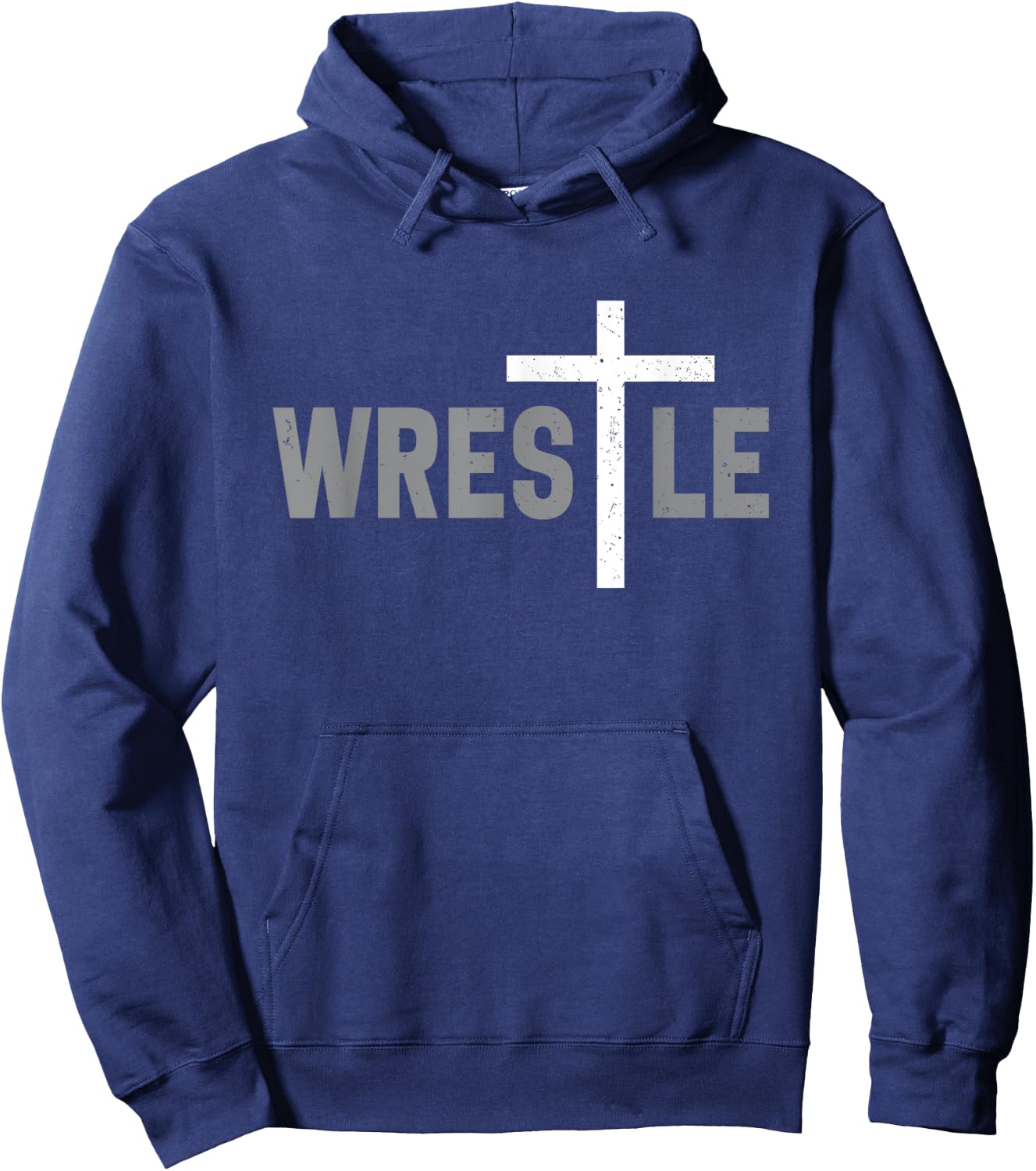 Wrestle Christian Wrestler Cross Hoodie - Hoodie | Navy