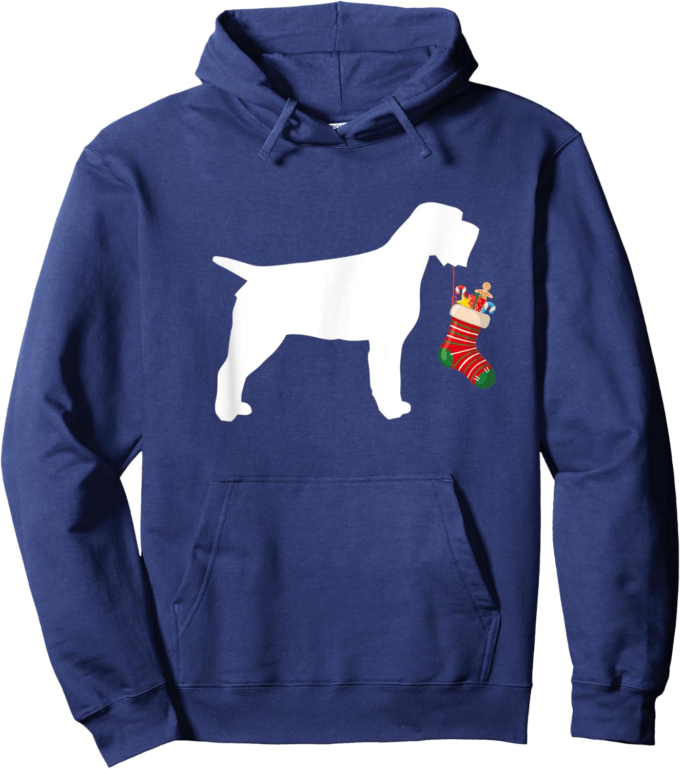 Wirehaired Pointing Griffon Christmas Stocking Stuffer Dog Men Women Kids Hoodie - Hoodie | Navy