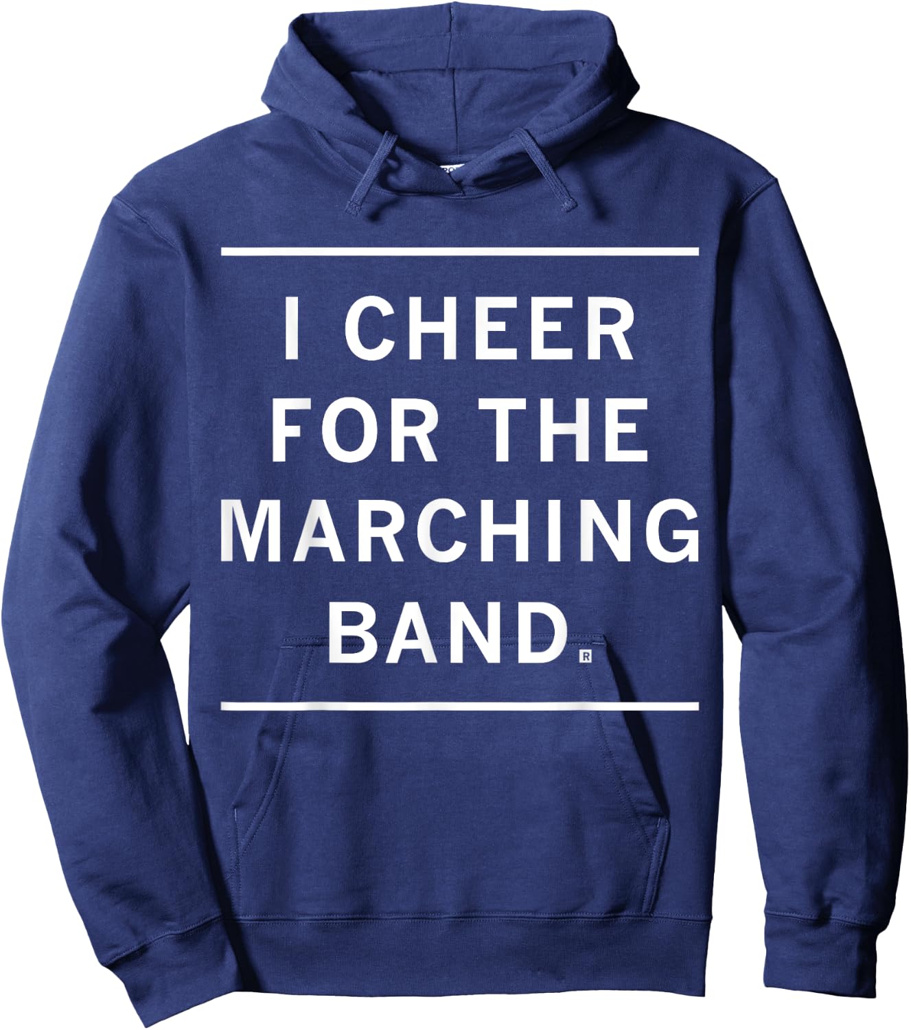 Funny Humor Quote Ideas Trendy Black Modern Small Short Sleeve I Cheer For The Marching Band Hoodie - Hoodie | Navy