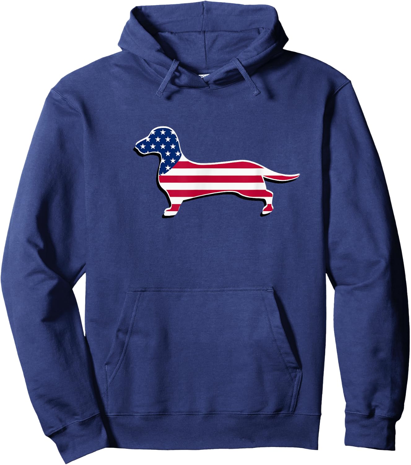 Dachshund Dog - American USA Flag Patriotic 4th Of July Hoodie - Hoodie | Navy