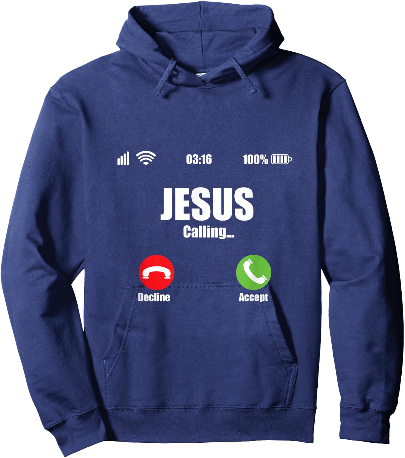 Jesus Is Calling Shirt Christian Cross Modern Believe Hoodie - Hoodie | Navy