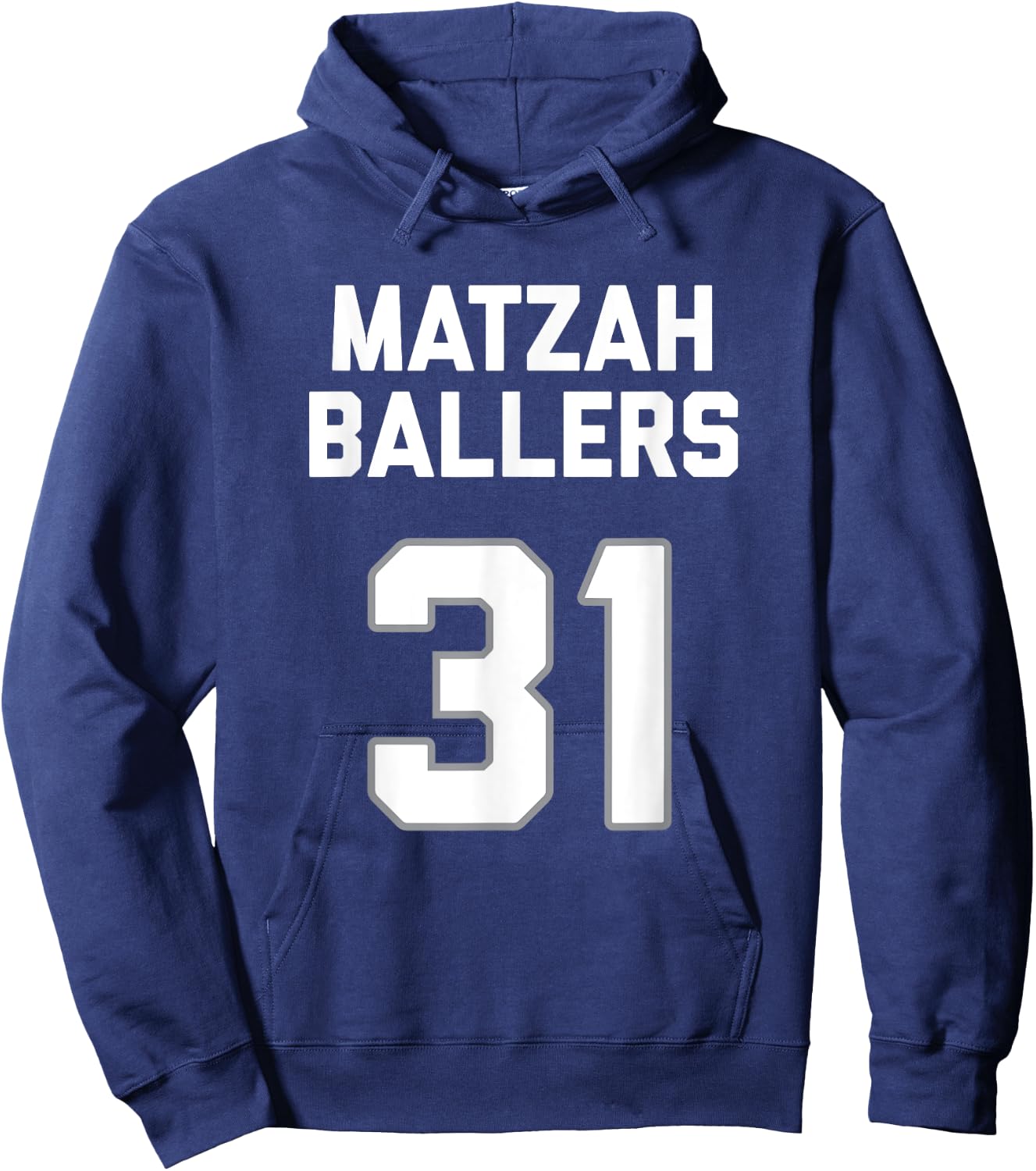 Matzah Baller 31 Funny Jewish Matzo Ball Pun Basketball Team Hoodie - Hoodie | Navy