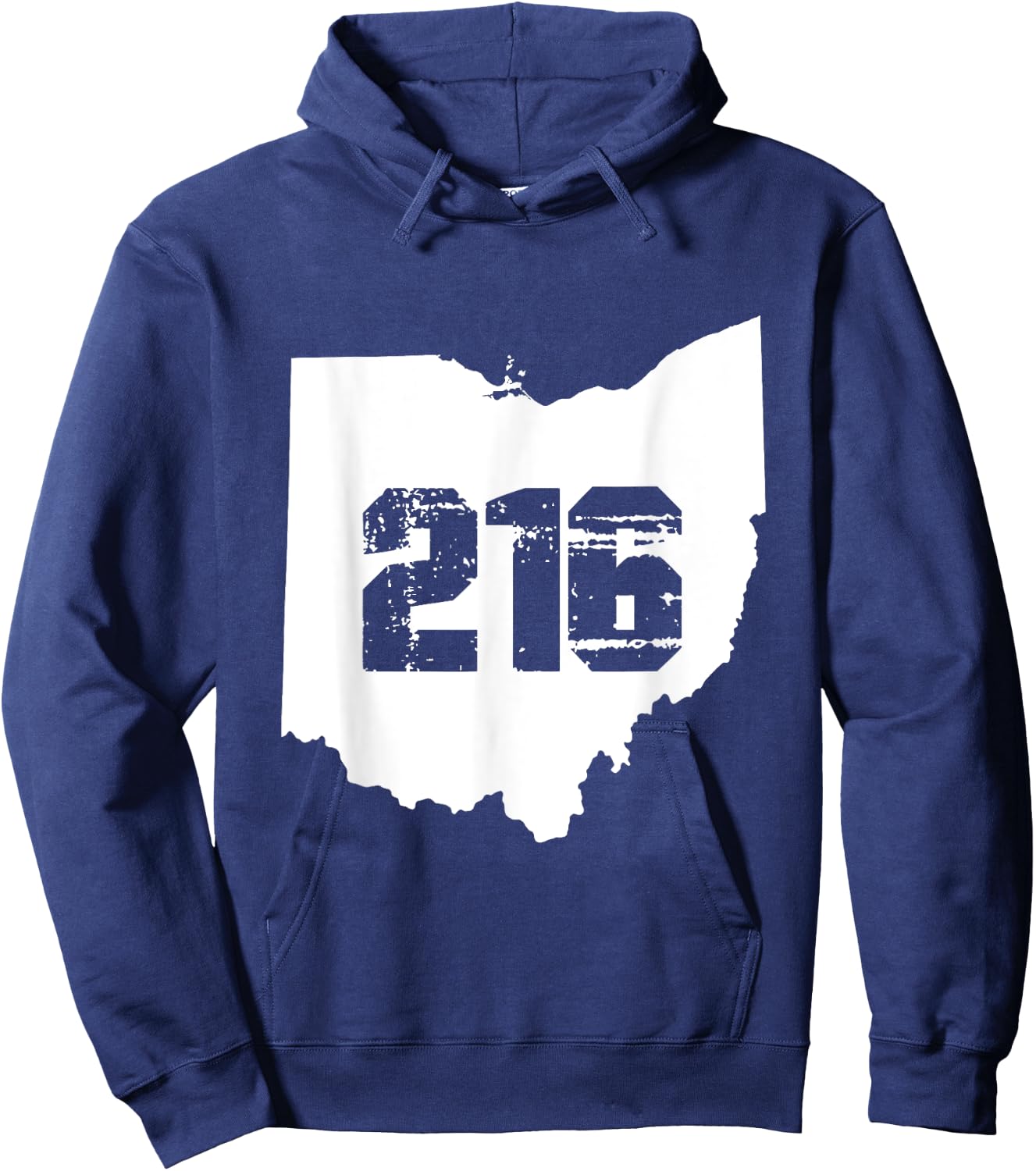 Cleveland Ohio 216 Area Code Number Hoodie - Hoodie | Navy