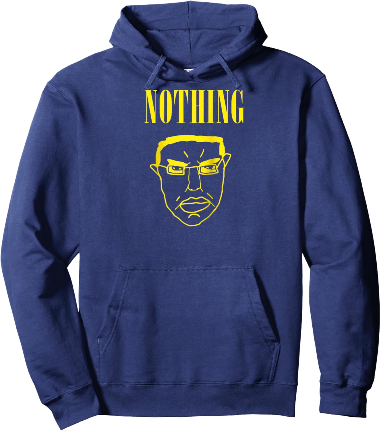 Nothing Ever Happens Chud Meme Wojak Raglan Baseball Hoodie - Hoodie | Navy