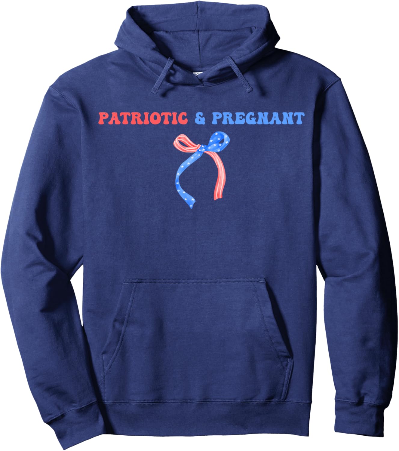 Patriotic & Pregnant 4th of July Pregnancy Announcement Hoodie - Hoodie | Navy