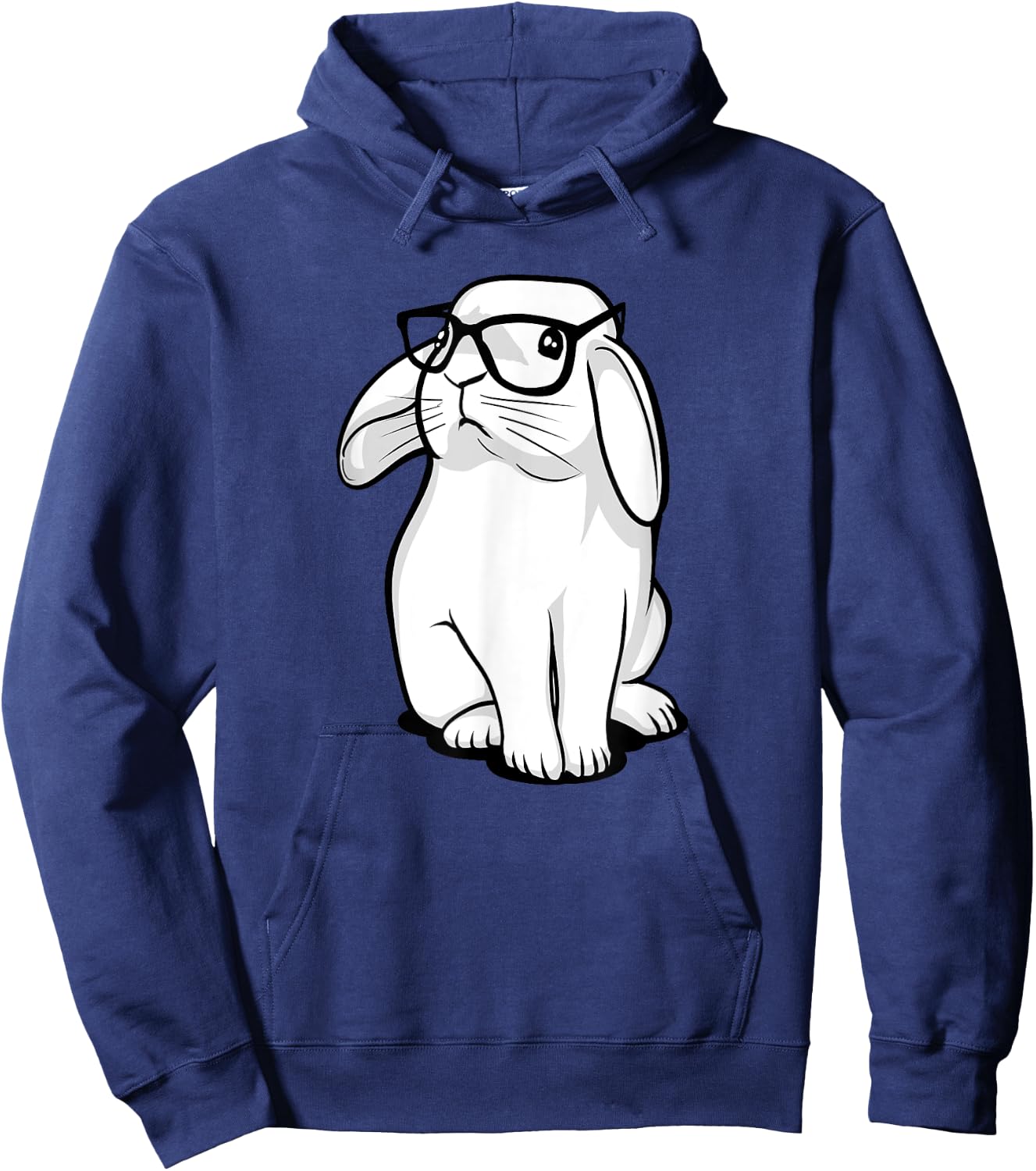 Rabbit Nerdy Geek Bunny With Glasses Kids Girls Boys Hoodie - Hoodie | Navy