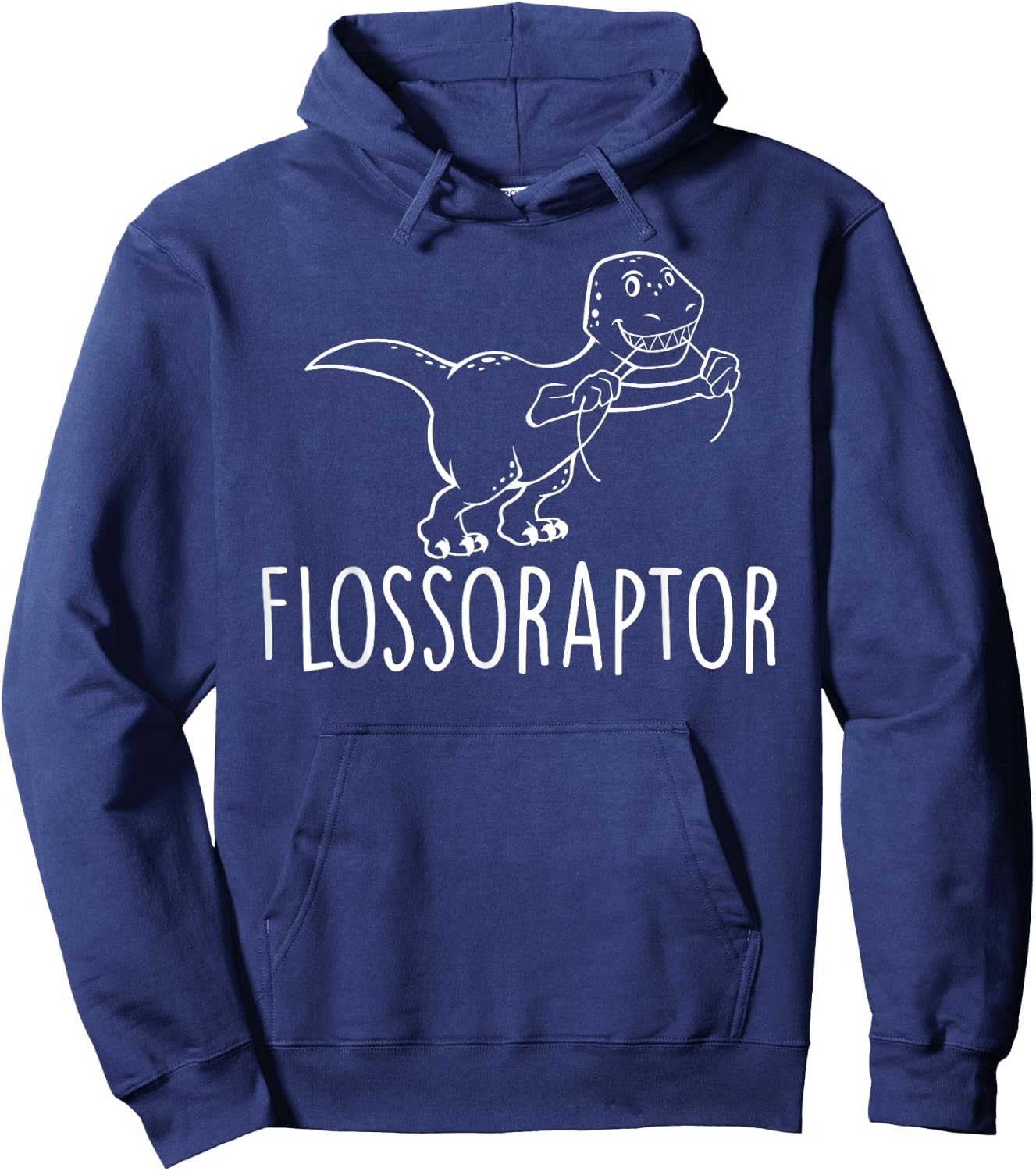 Flossoraptor Flossing Cute Dinosaur Dental Babe T Shirt Hoodie - Hoodie | Navy