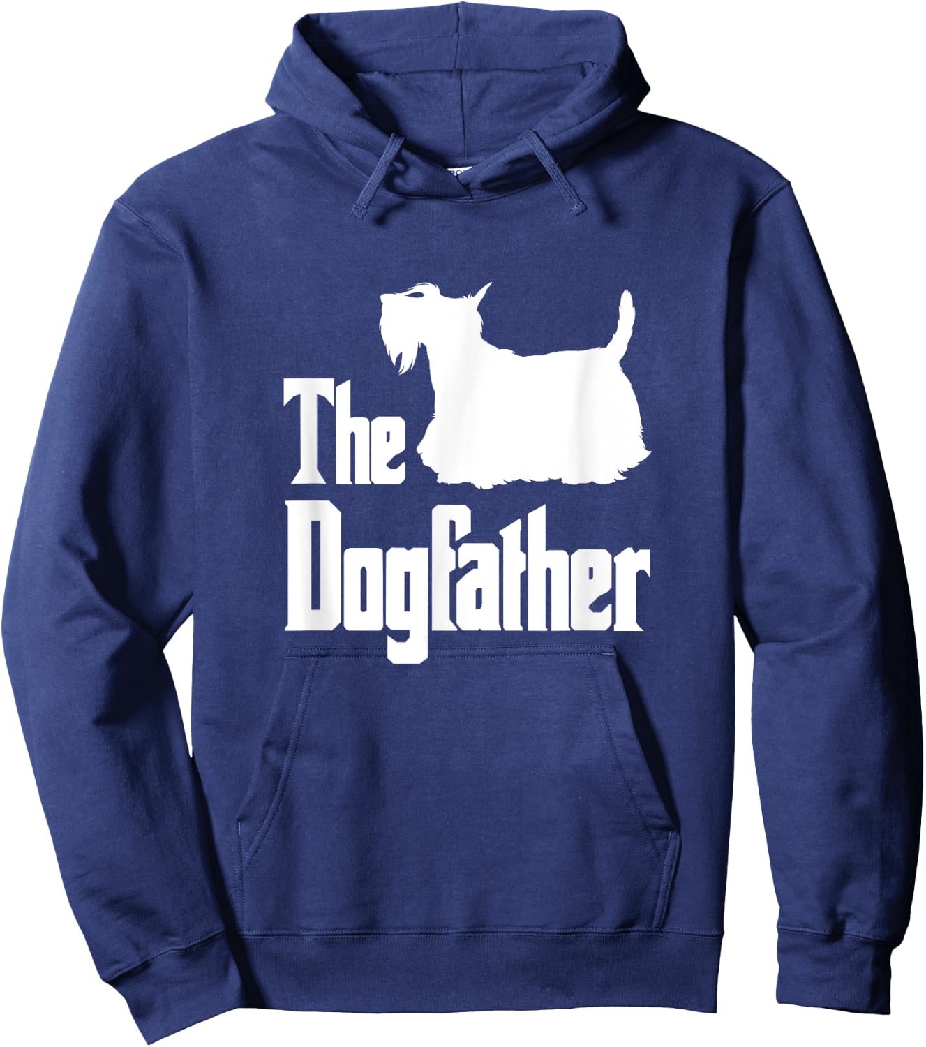 The Dogfather , Scottish Terrier silhouette, dog gift Hoodie - Hoodie | Navy