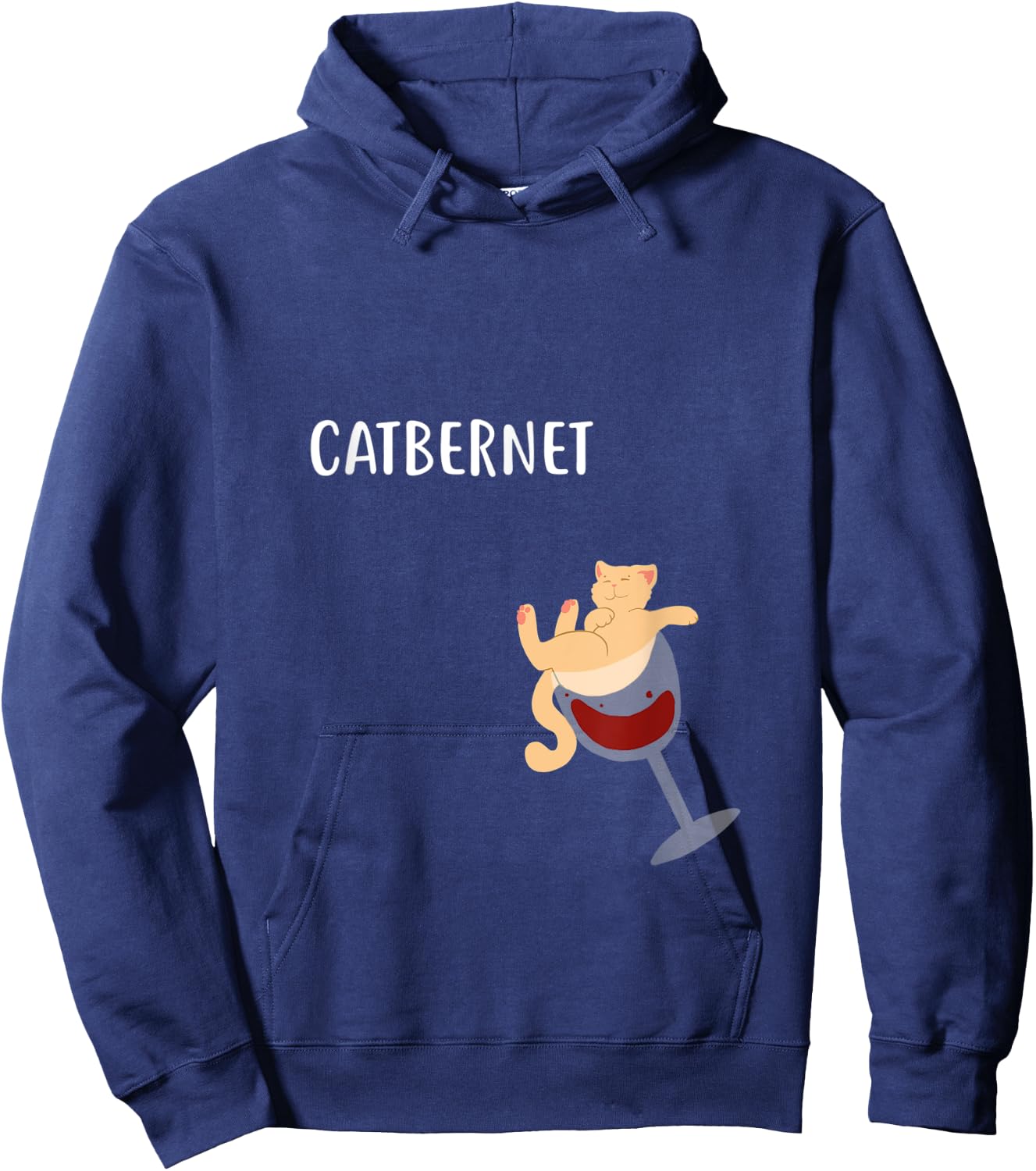 Cat In Wine Glass Shirt Catbernet Gift Men Women Hoodie - Hoodie | Navy