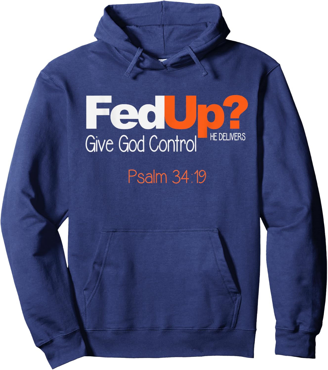 Fed Up? Give God Control Christian T Shirt - Jesus Hoodie - Hoodie | Navy