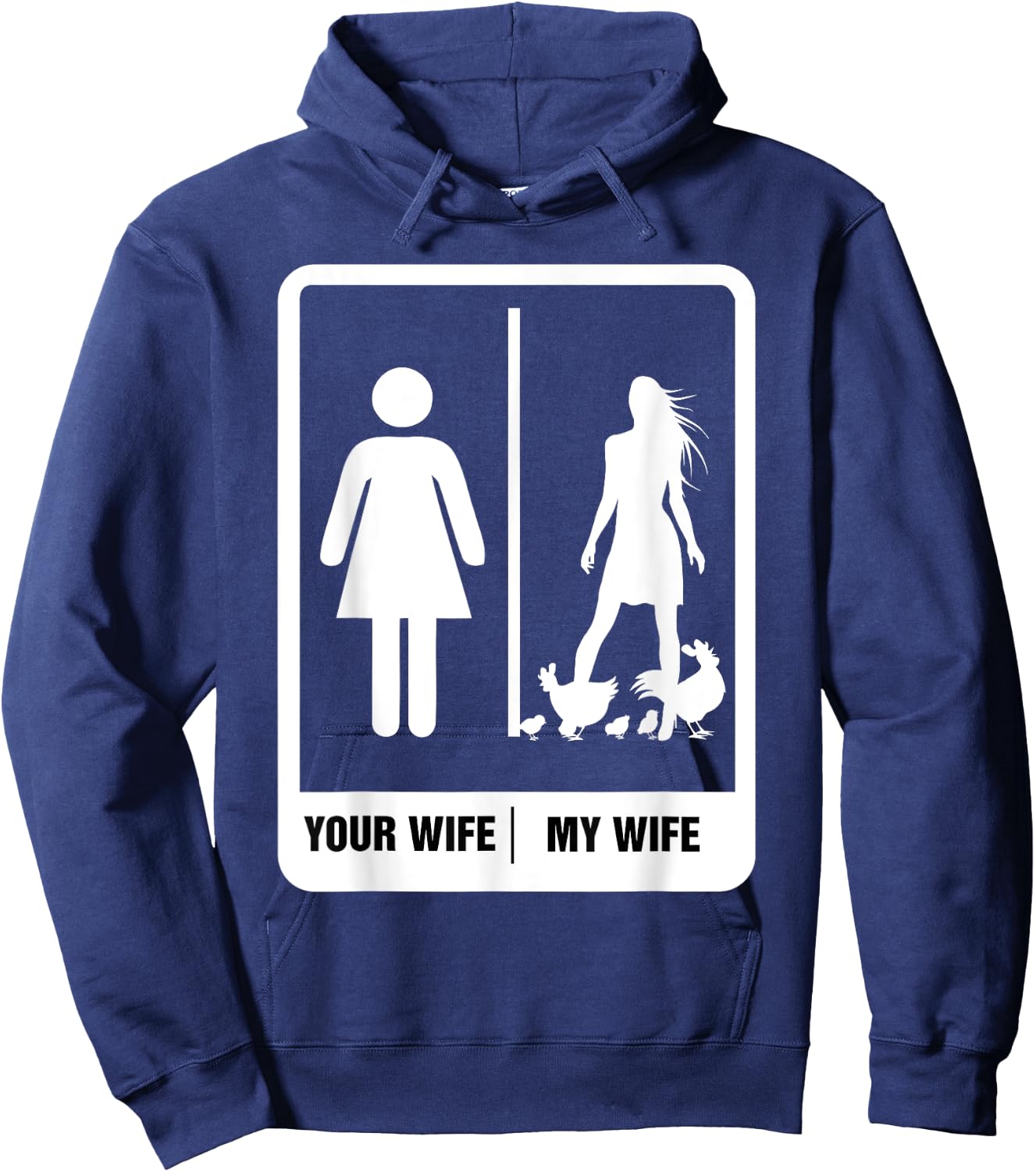 Chicken Dad Shirt Funny Father's Day Rooster My Wife Farmers Hoodie - Hoodie | Navy
