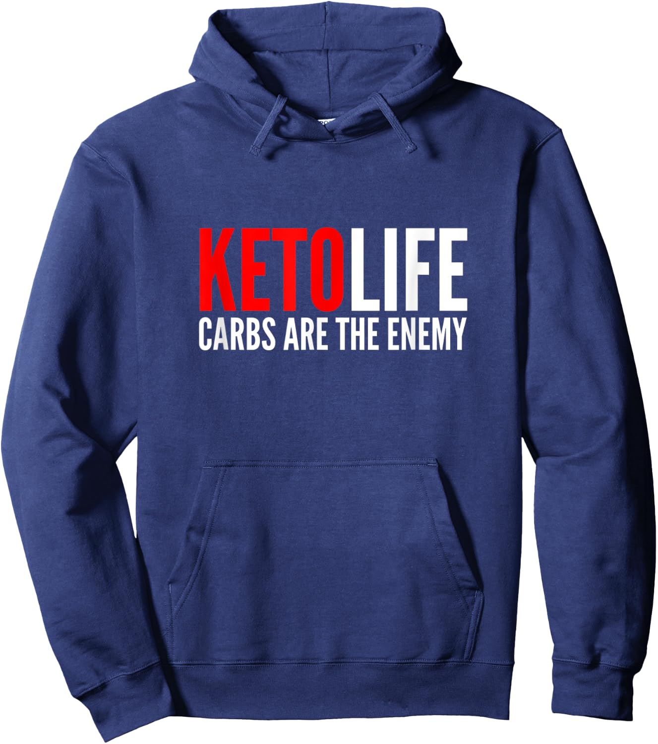 Keto Life | Carbs Are The Enemy | Funny Low Carb Keto Diet Hoodie - Hoodie | Navy