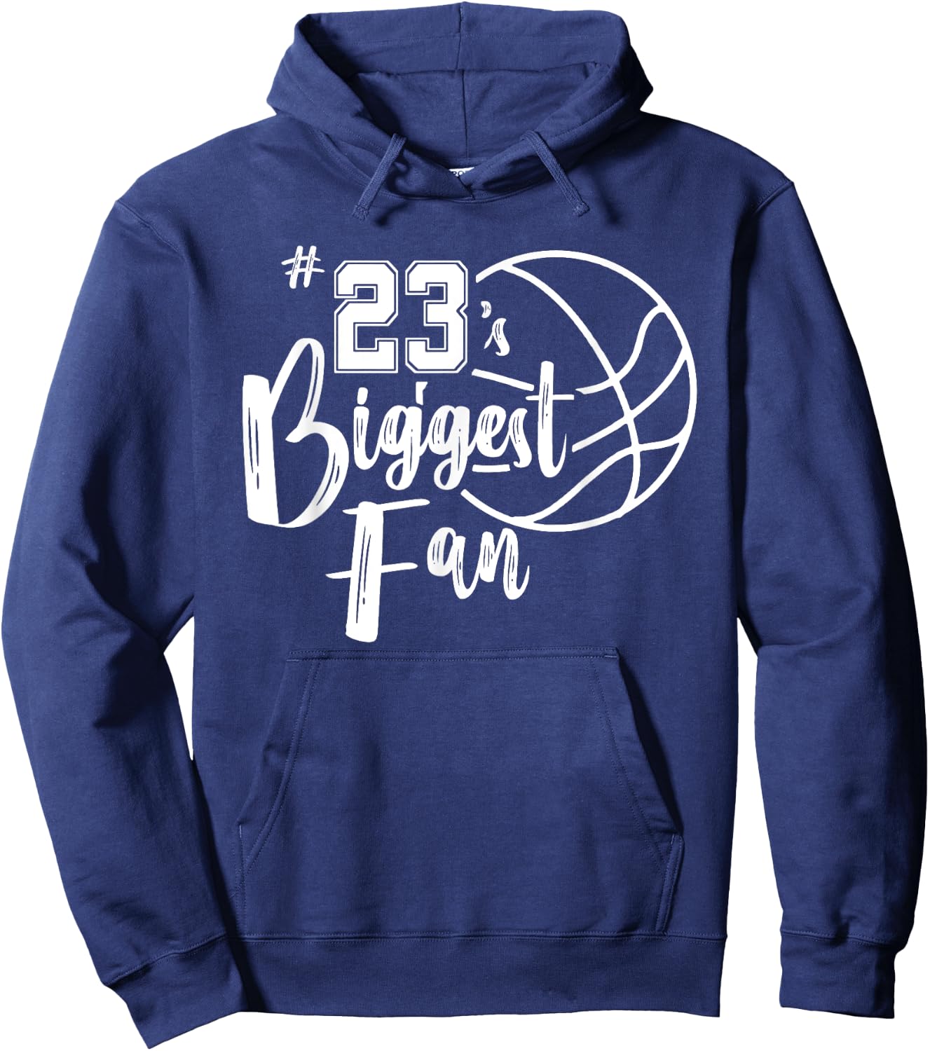 Number 23's Biggest Fan Shirt Basketball Player Mom Dad Hoodie - Hoodie | Navy