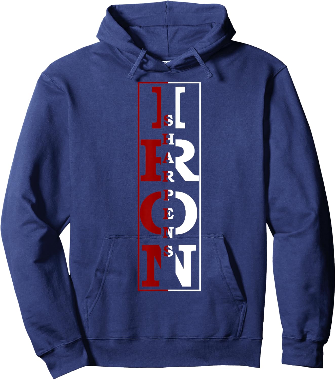 Christian Religious Iron Sharpens Iron Hoodie - Hoodie | Navy