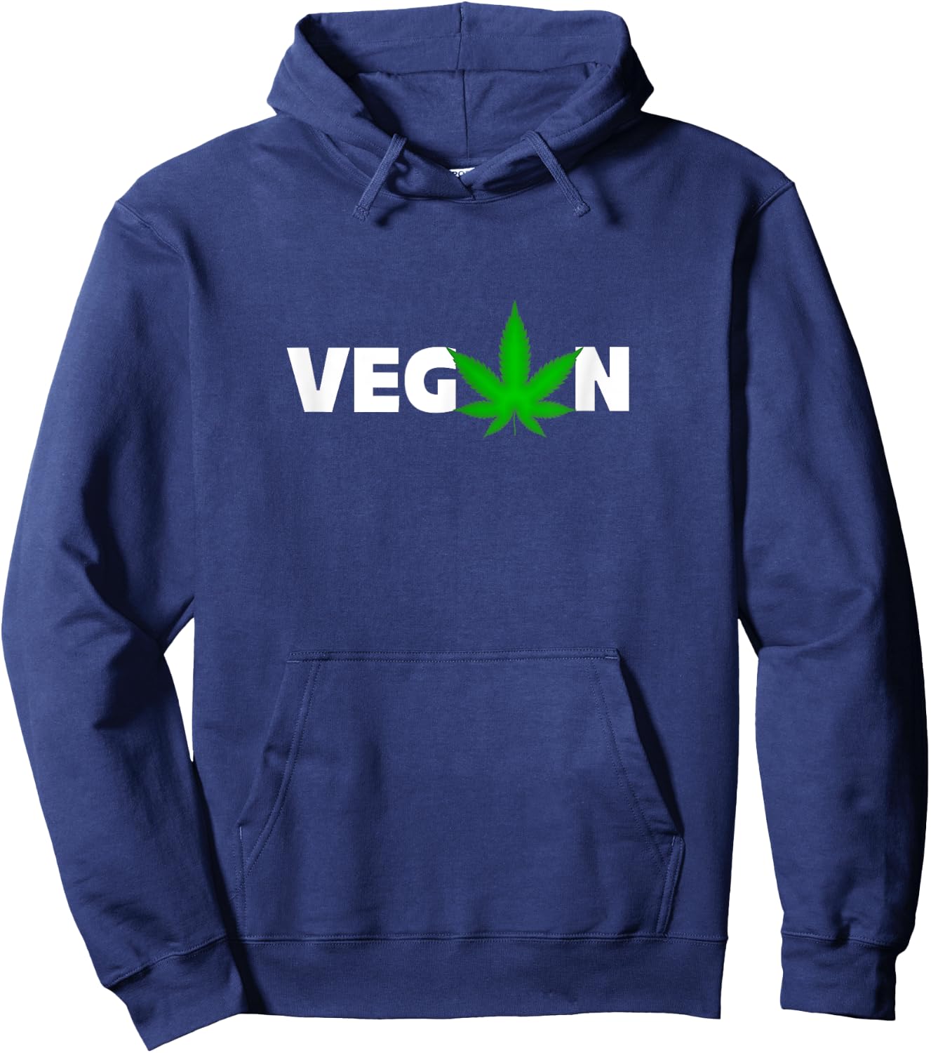 Funny Vegan Weed Cannabis Design Stoner Gift Hoodie - Hoodie | Navy