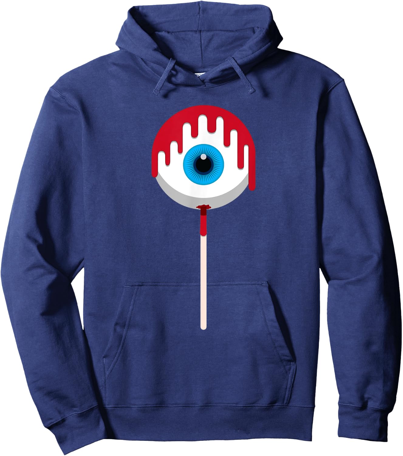Halloween Eye Candy - Bloody Creepy Eyeball Lollipop T Shirt Hoodie - Hoodie | Navy