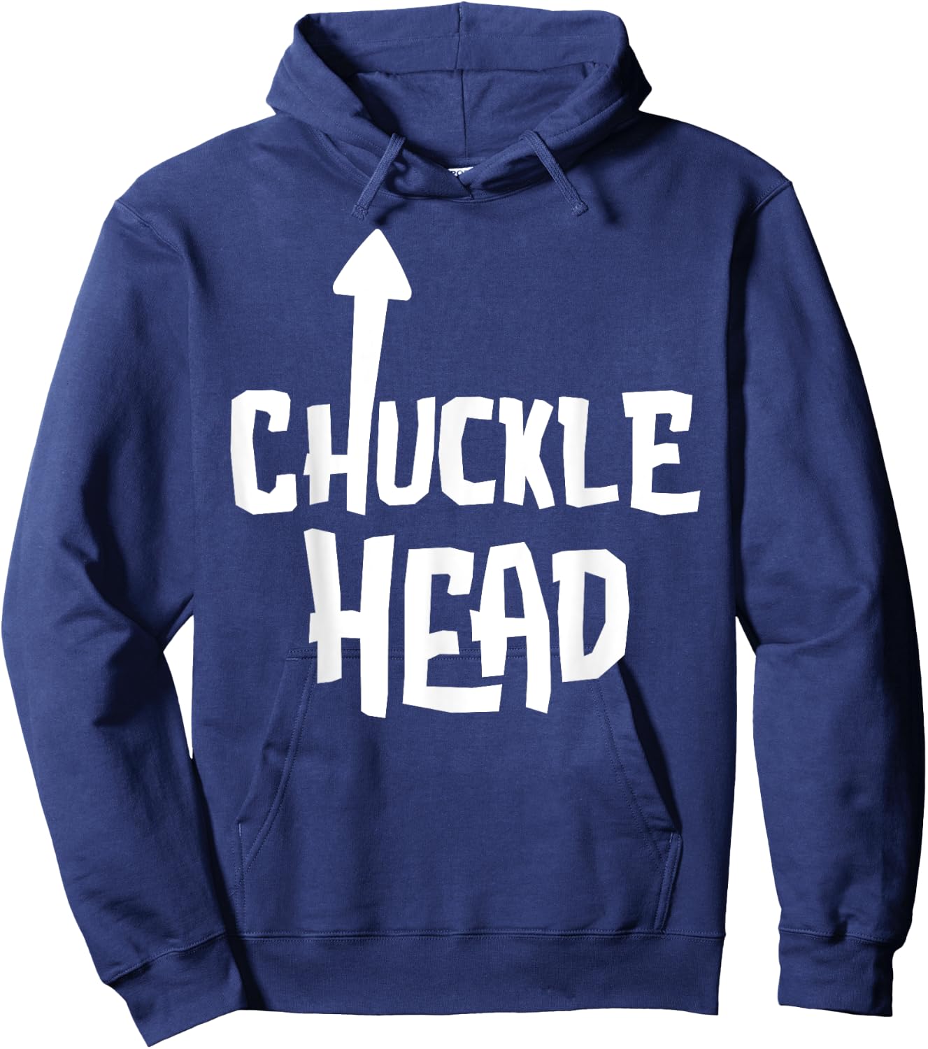 Chucklehead Shirt | Self Deprecating Arrow Up Chuckle Head Hoodie - Hoodie | Navy