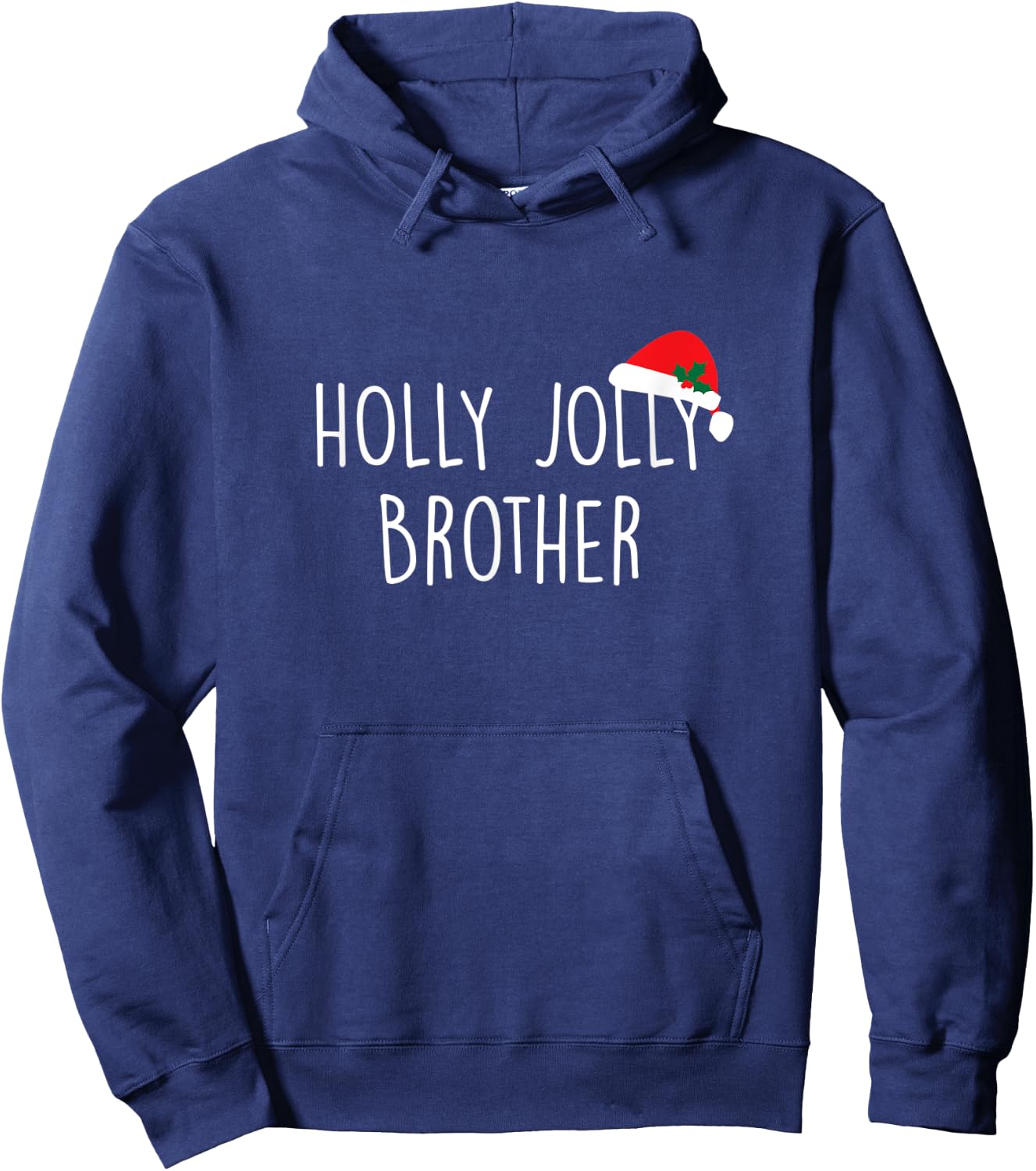 Holly Jolly Brother Shirt, Cute Holiday Christmas Gift Hoodie - Hoodie | Navy