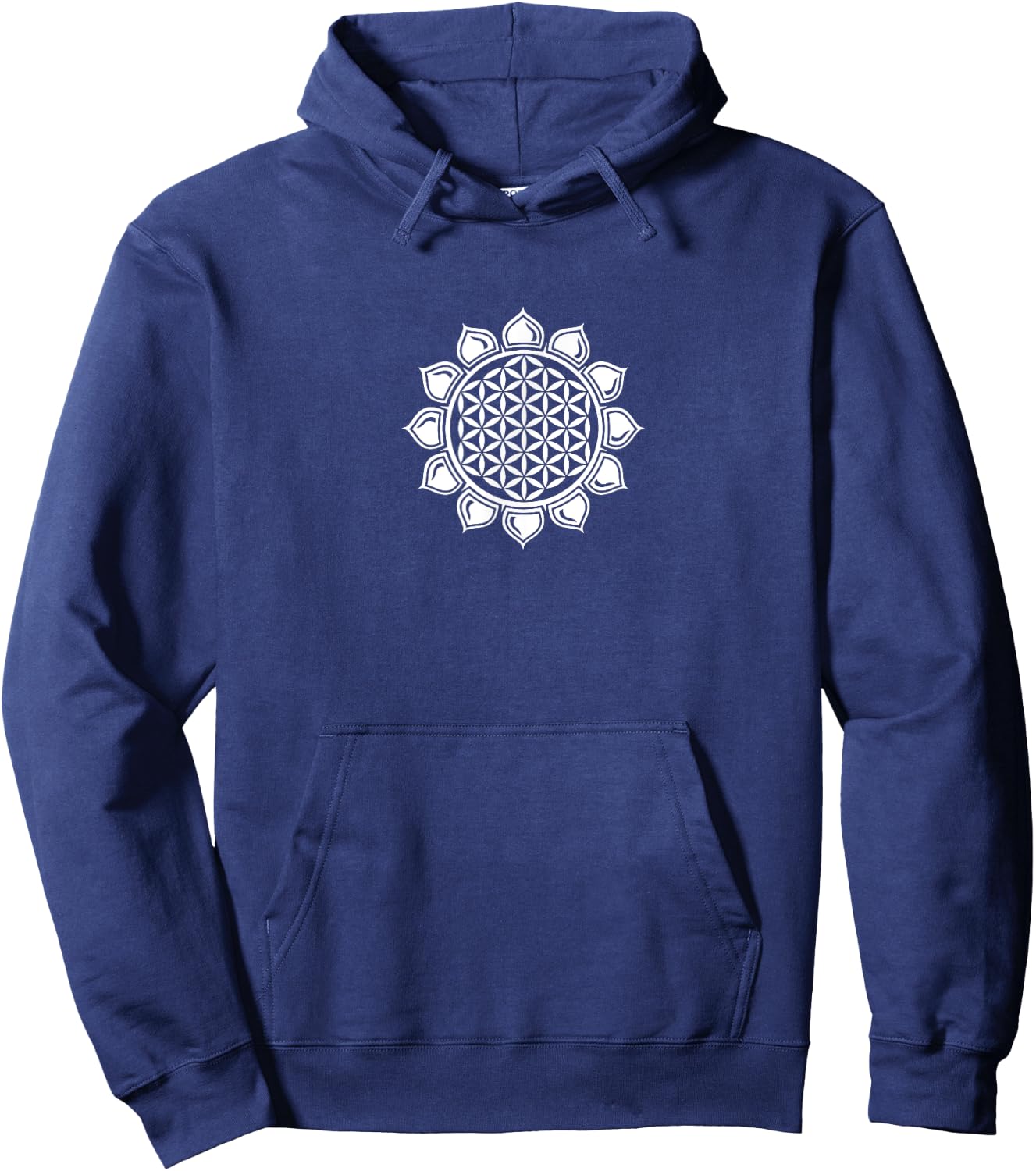 Flower of Life Sacred Geometrie Yoga Balance Harmony Symbol Hoodie - Hoodie | Navy