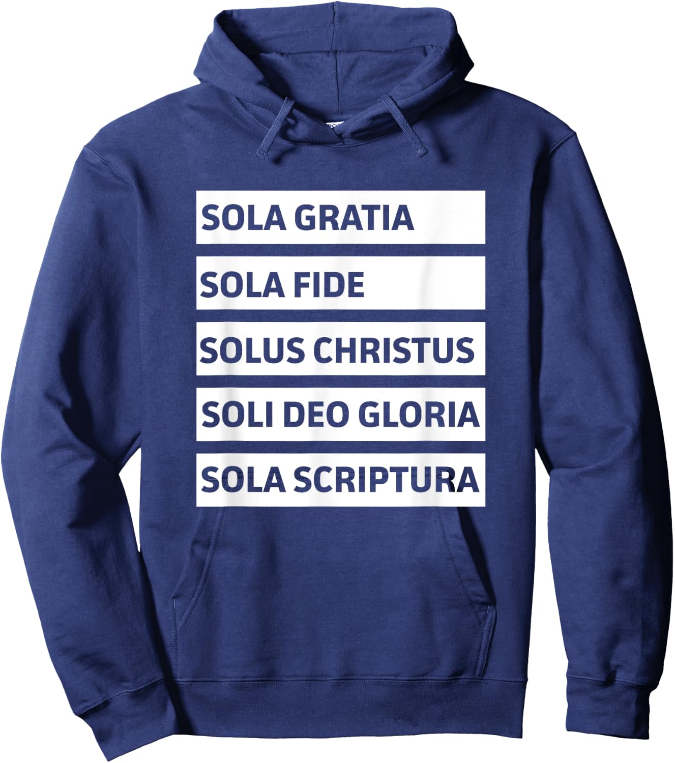 Five Solas - Sola Gratia Sola Fide Soli Deo Gloria Christian Hoodie - Hoodie | Navy