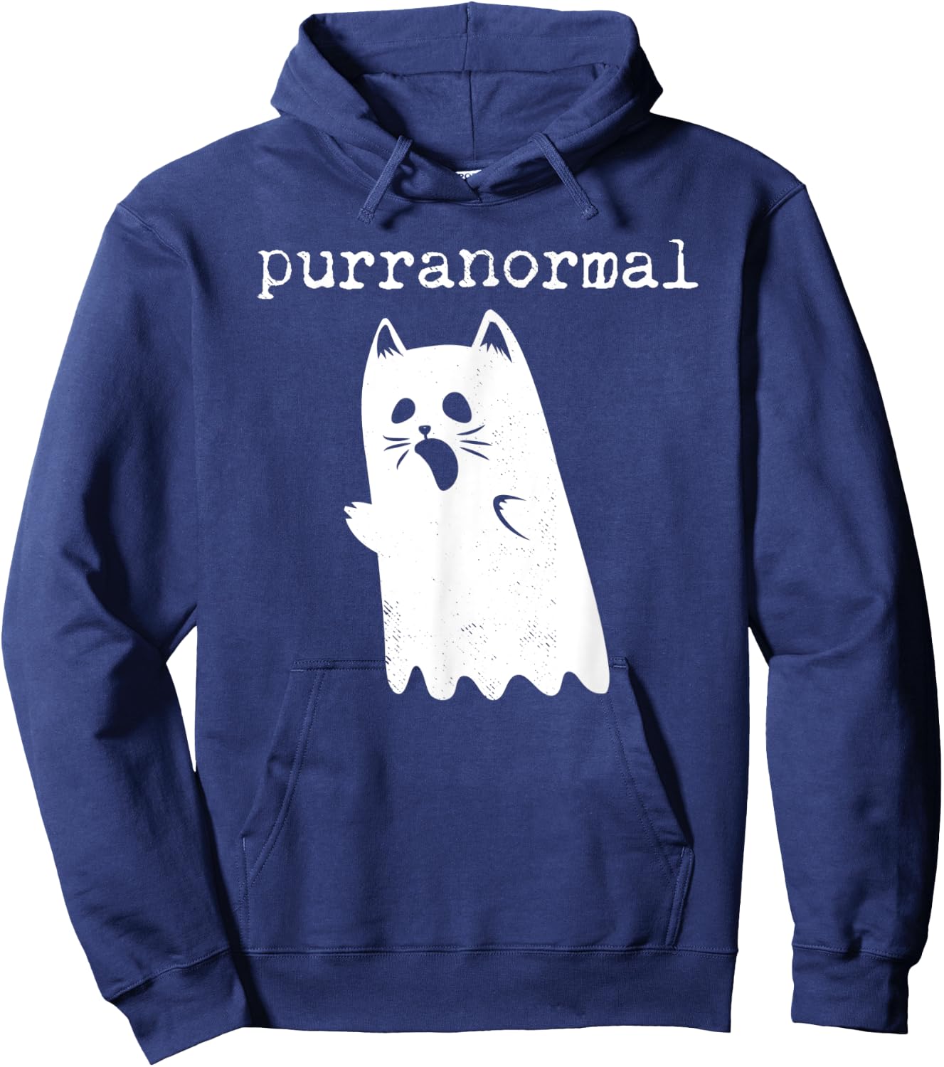 Purranormal Funny Cat Halloween T Shirt Paranormal Ghost Women Kids Hoodie - Hoodie | Navy